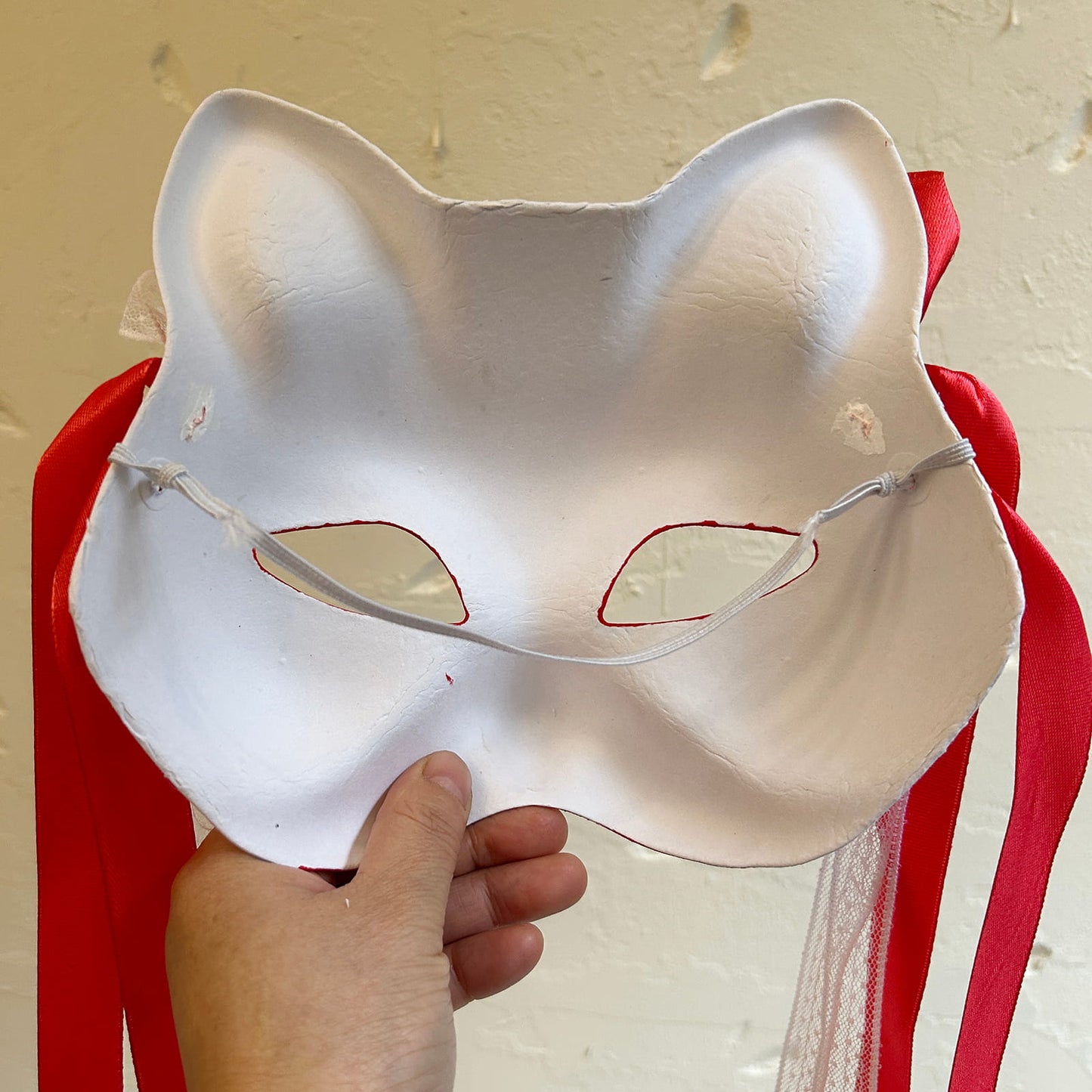 Hand-painted sakura cat mask 03