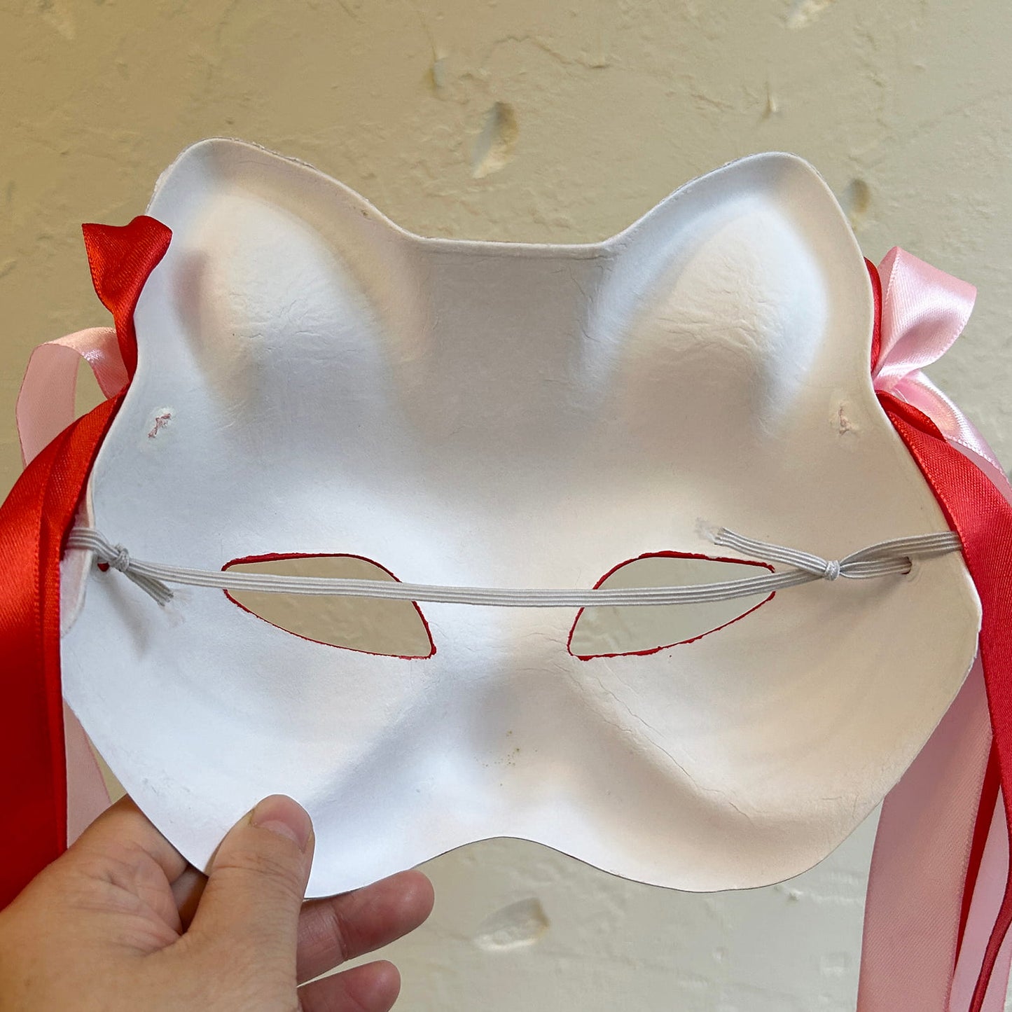 Hand-painted sakura cat mask 05