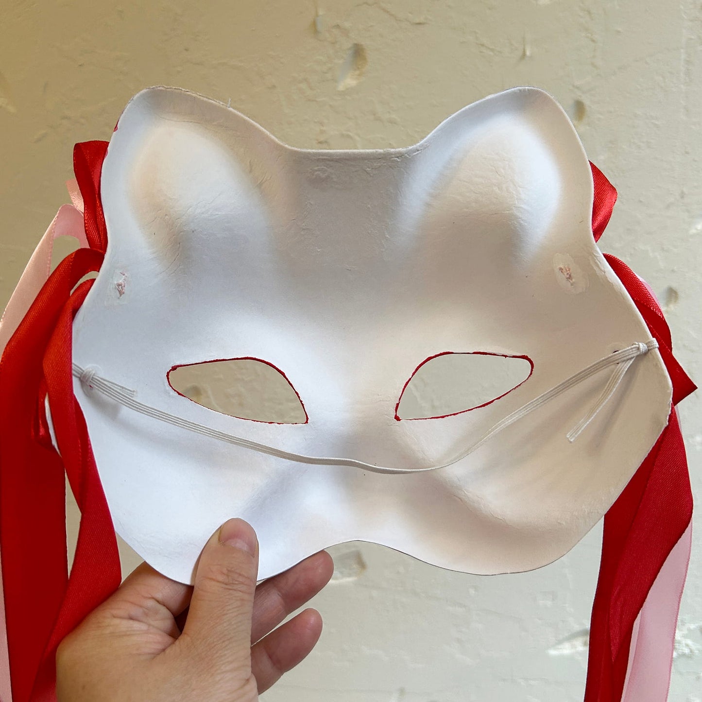 Hand-painted sakura cat mask Kitsune 04