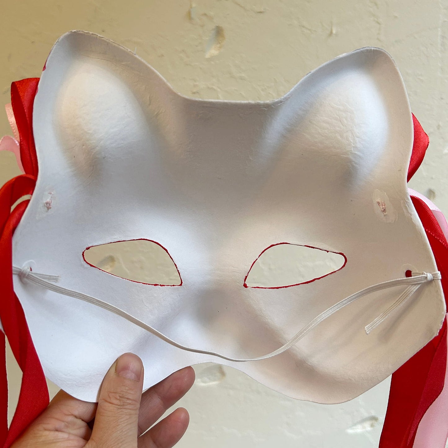 Hand-painted sakura cat mask Kitsune 04