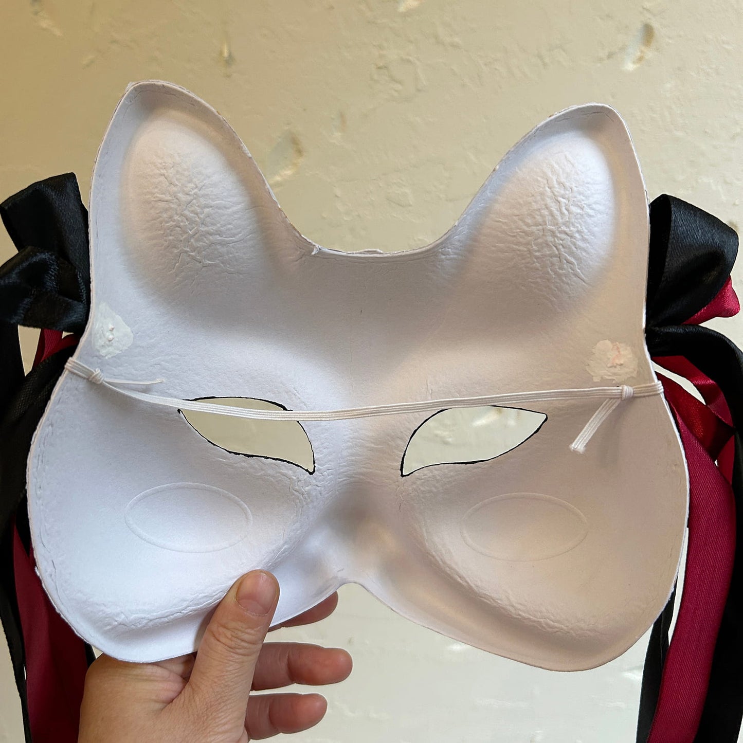Hand-painted sakura cool fox Kitsune mask 01