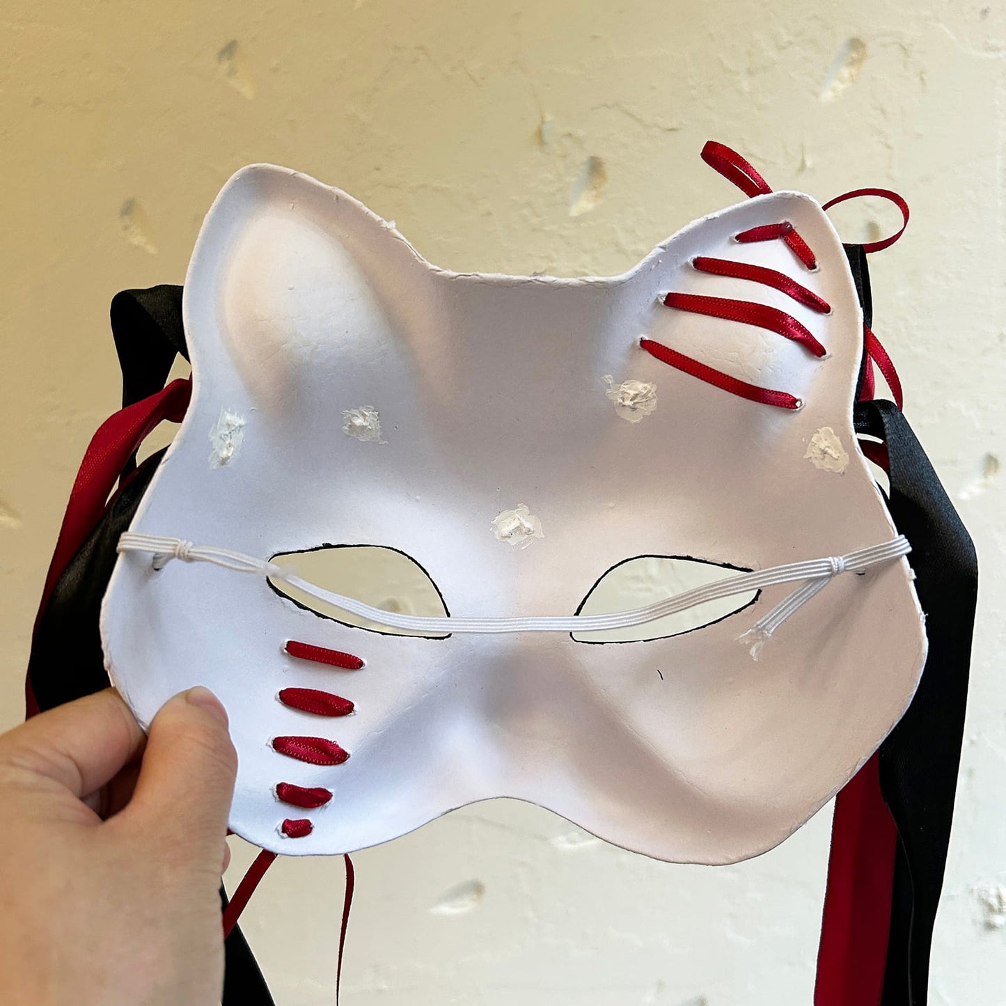 Handmade Masquerade cat mask Kitsune kabuki 03