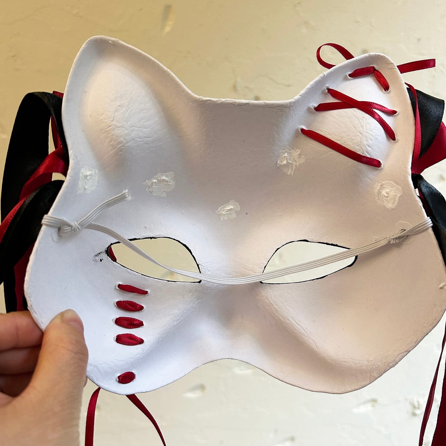 Handmade Masquerade cat mask kabuki 04