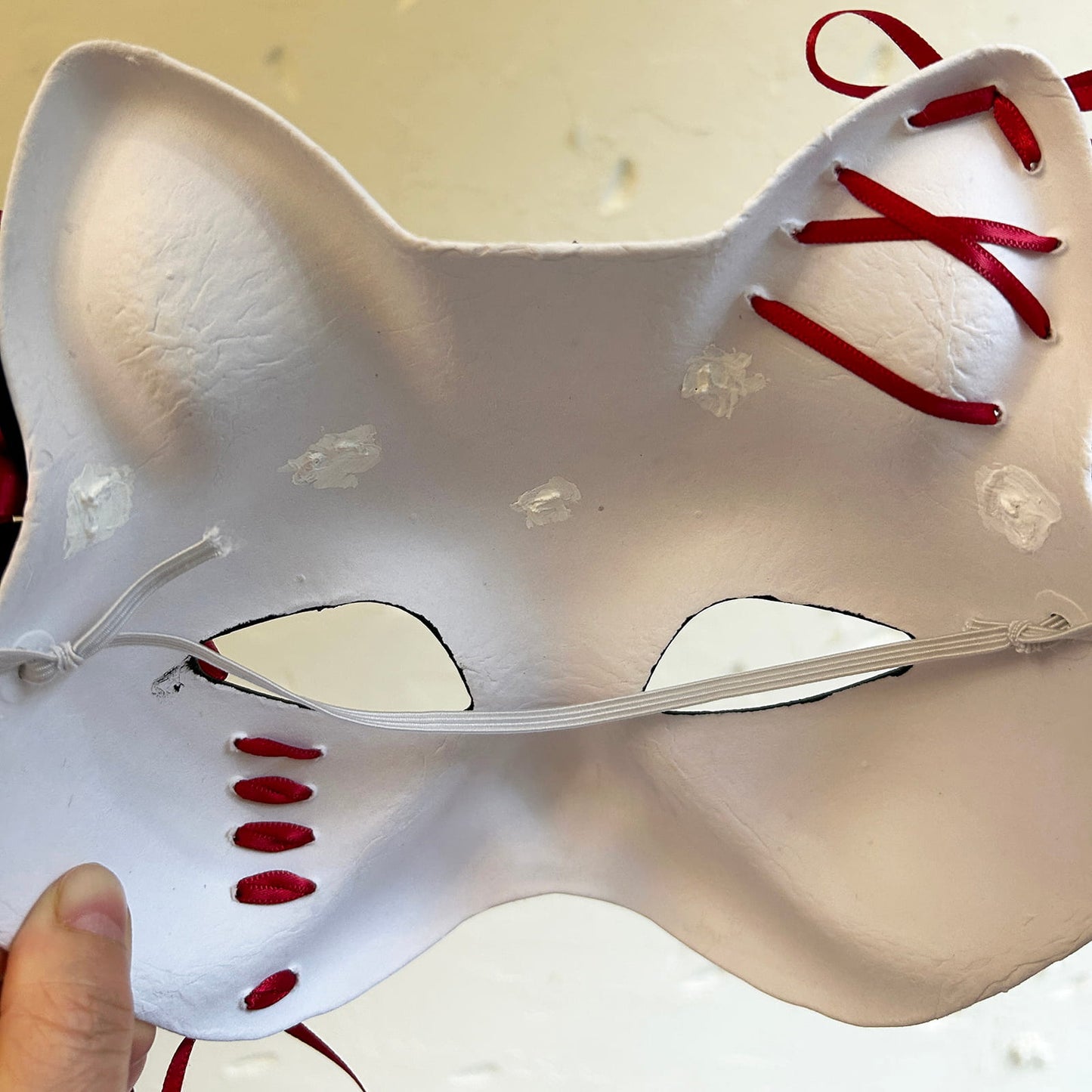 Handmade Masquerade cat mask kabuki 04
