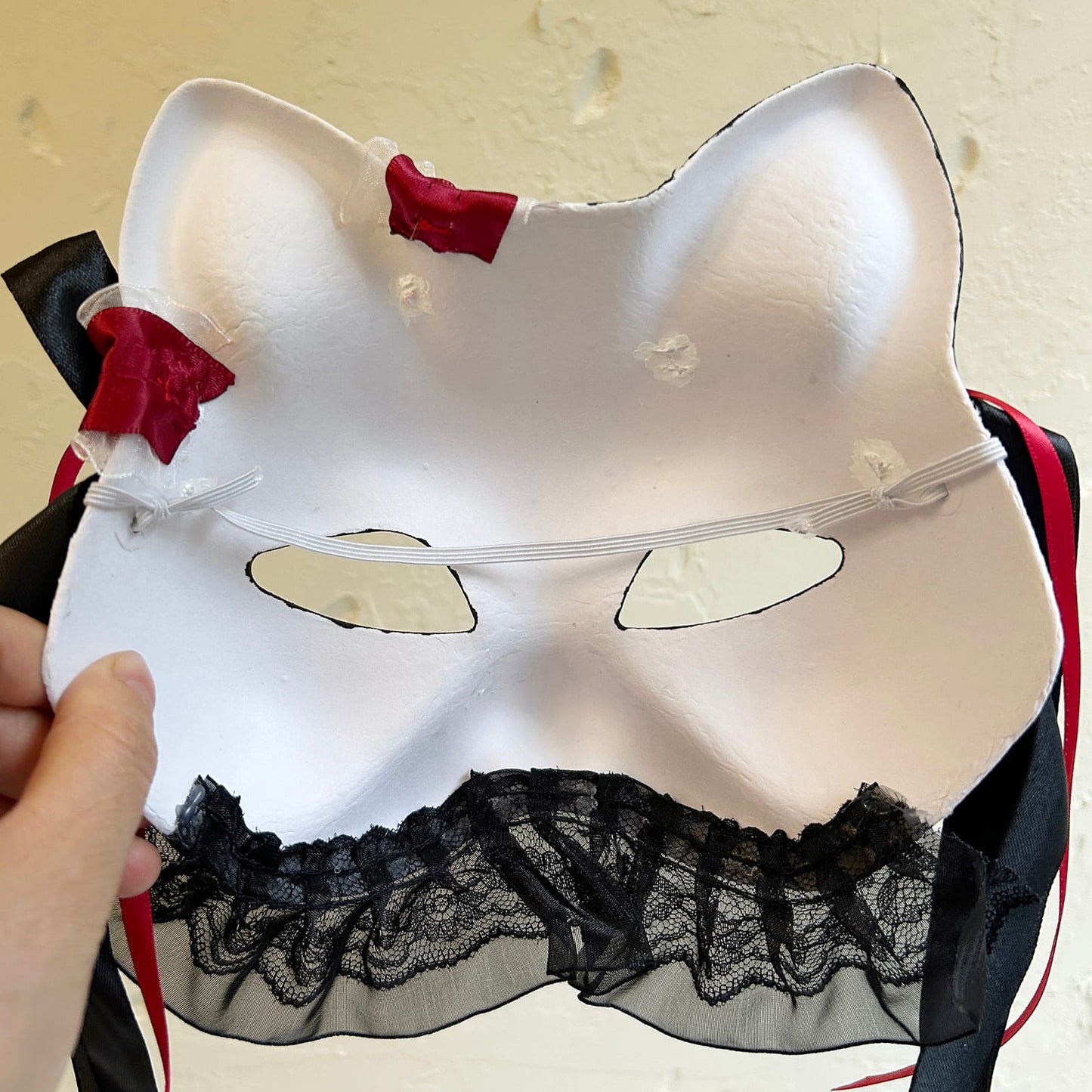 Handmade Masquerade cat mask kabuki 05