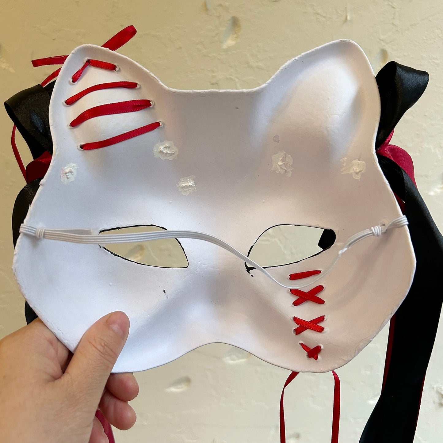 Handmade Masquerade cat mask kabuki 07