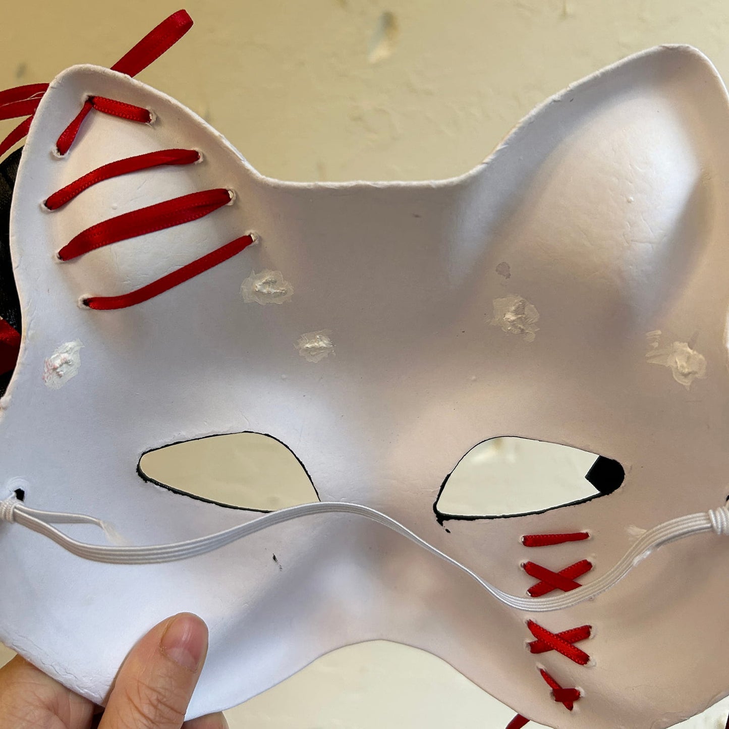 Handmade Masquerade cat mask kabuki 07
