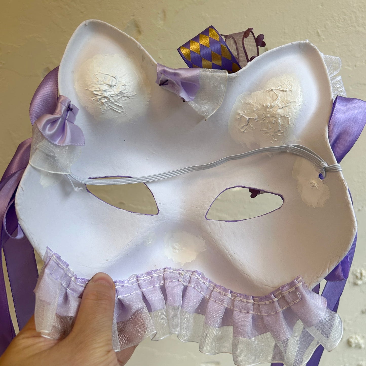 Handmade Masquerade Cosplay cat mask kabuki 08