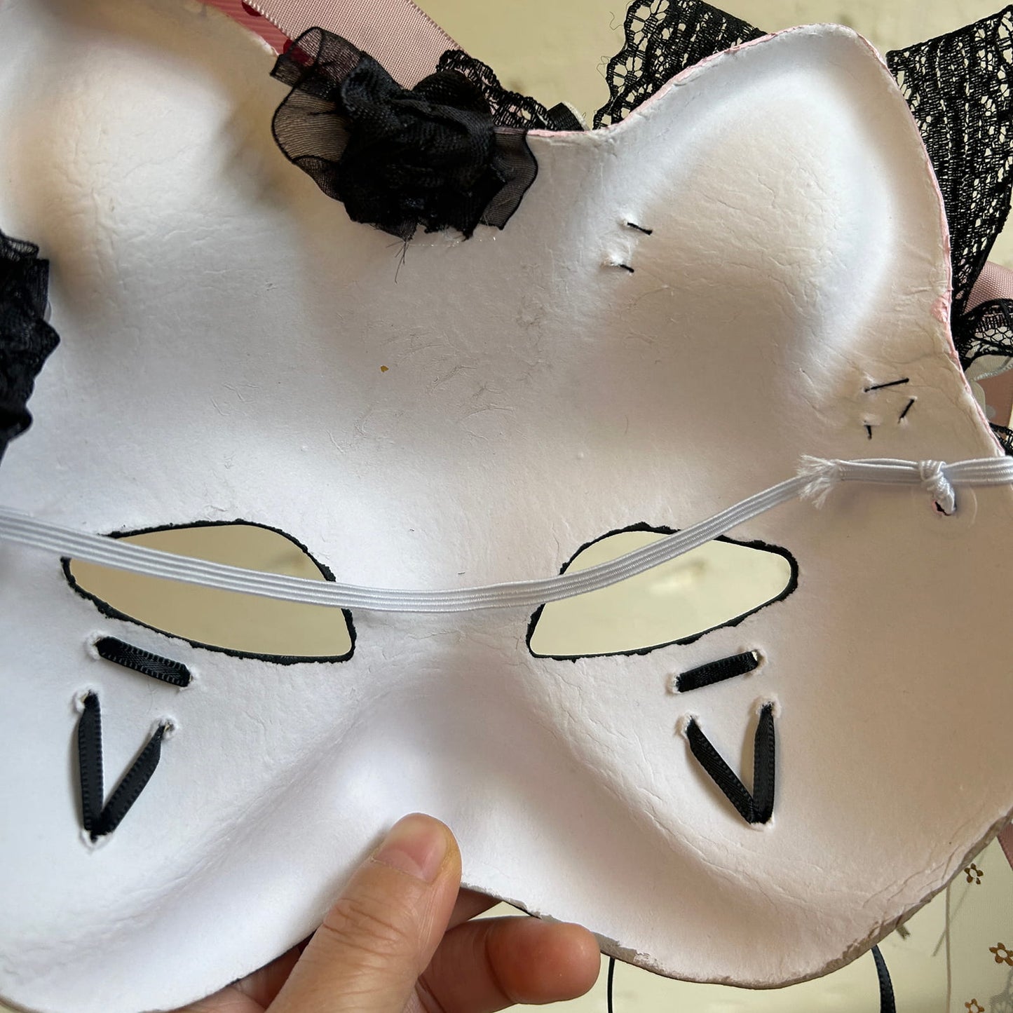Handmade Cosplay Masquerade cat mask kabuki 09