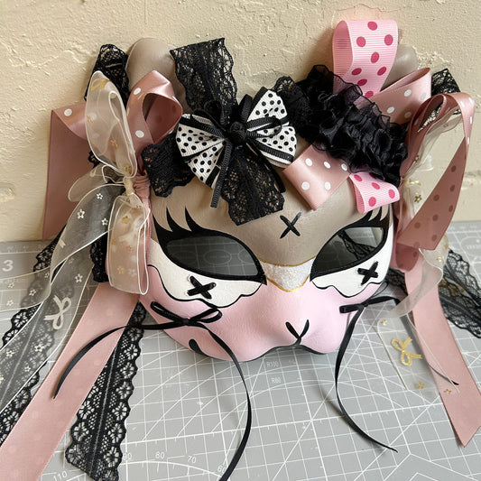 Handmade Cosplay Masquerade cat mask kabuki 10