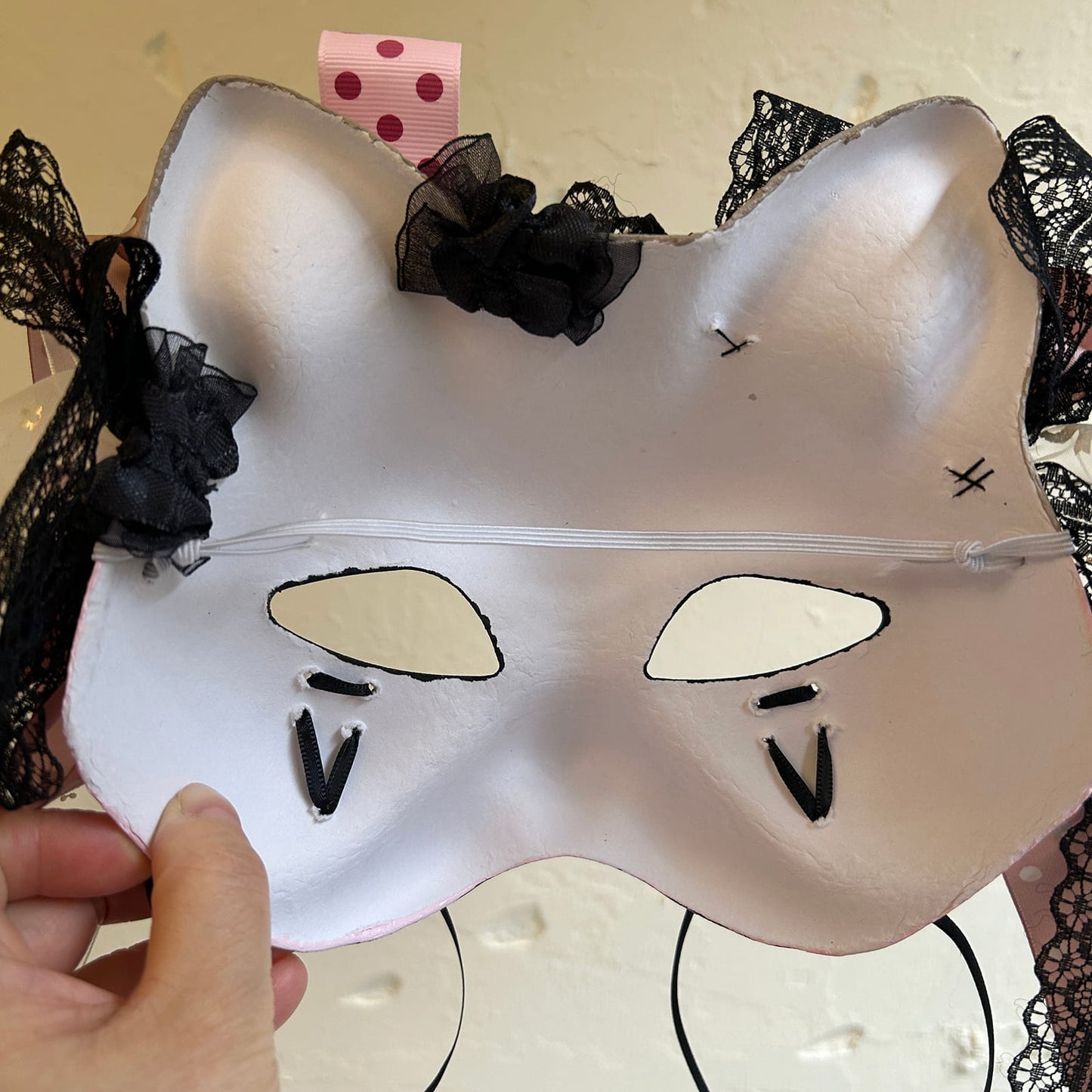 Handmade Cosplay Masquerade cat mask kabuki 10