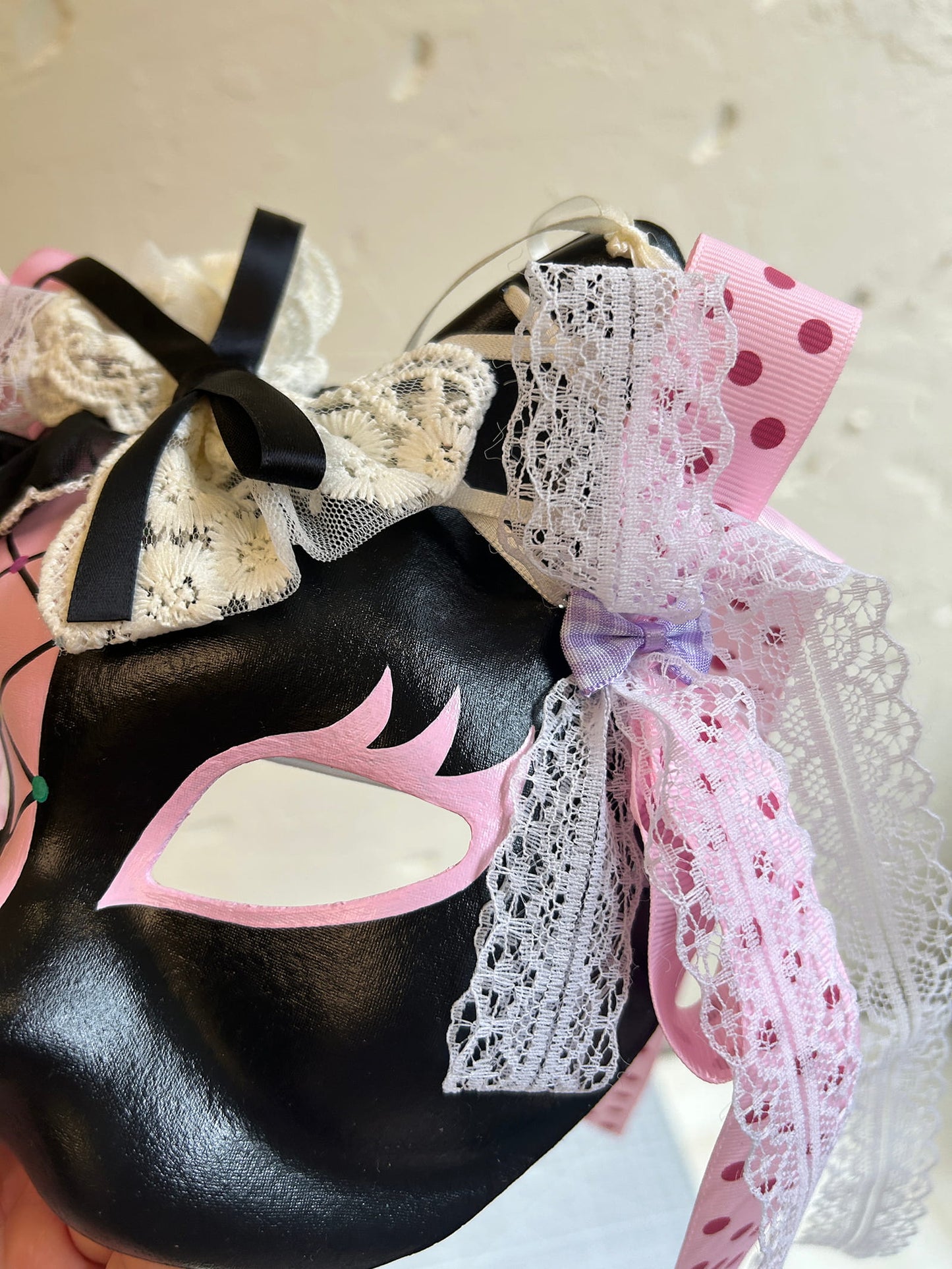 Handmade Masquerade cat mask kabuki 11