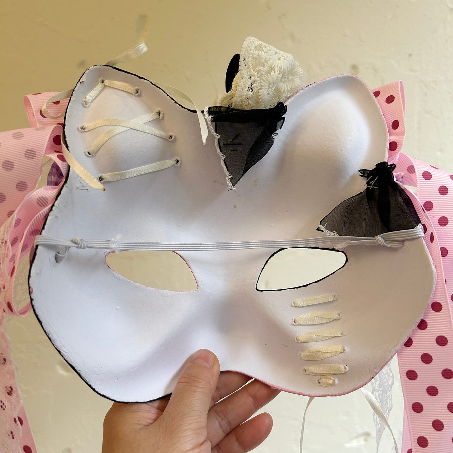 Handmade Masquerade cat mask kabuki 11