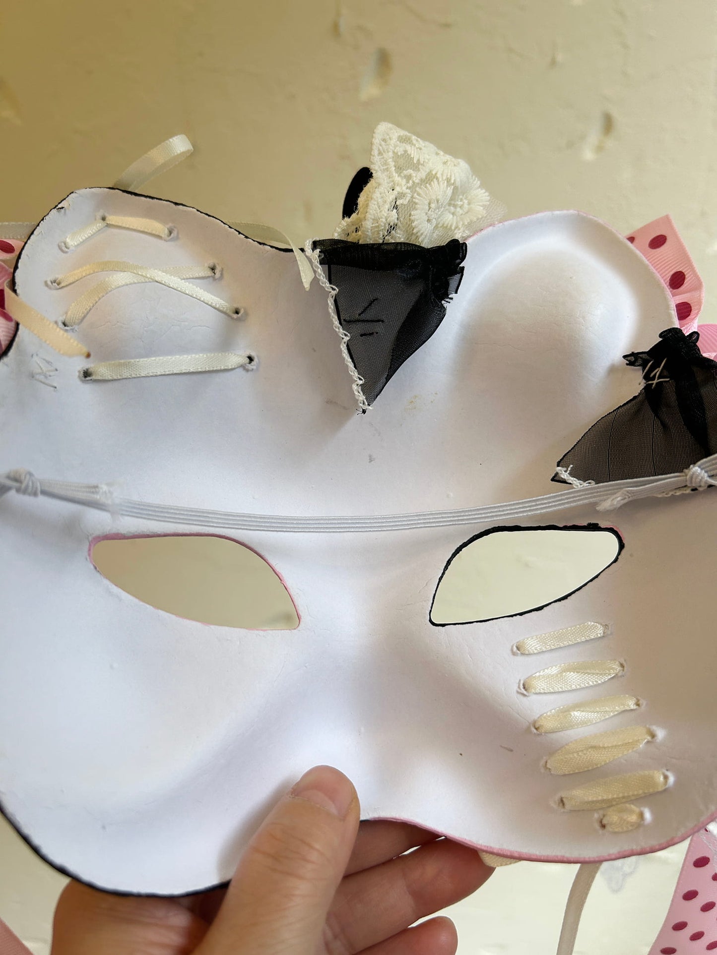 Handmade Masquerade cat mask kabuki 11