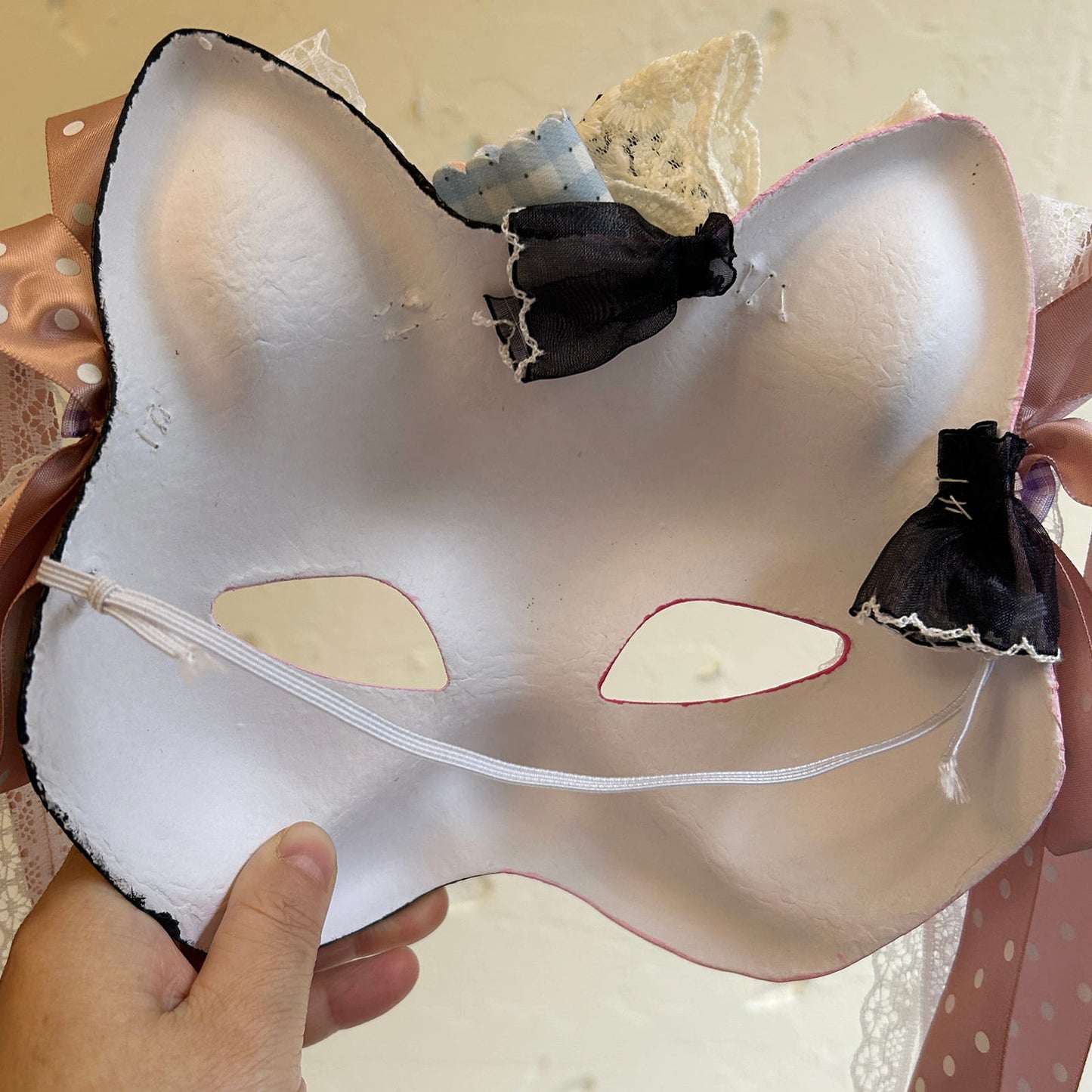 Handmade Masquerade cat mask kabuki 12