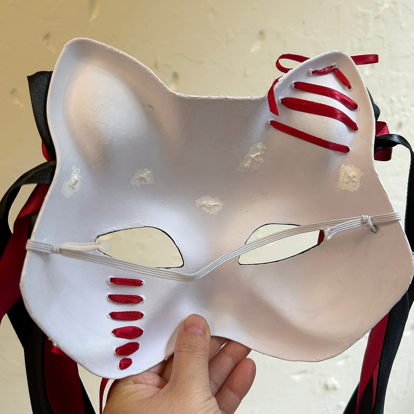 Handmade Masquerade cat mask spirit kabuki 01