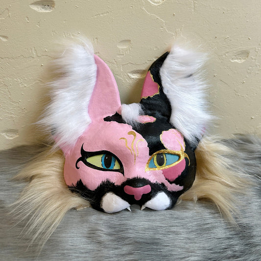 Handmade Pink THerian cat mask 01
