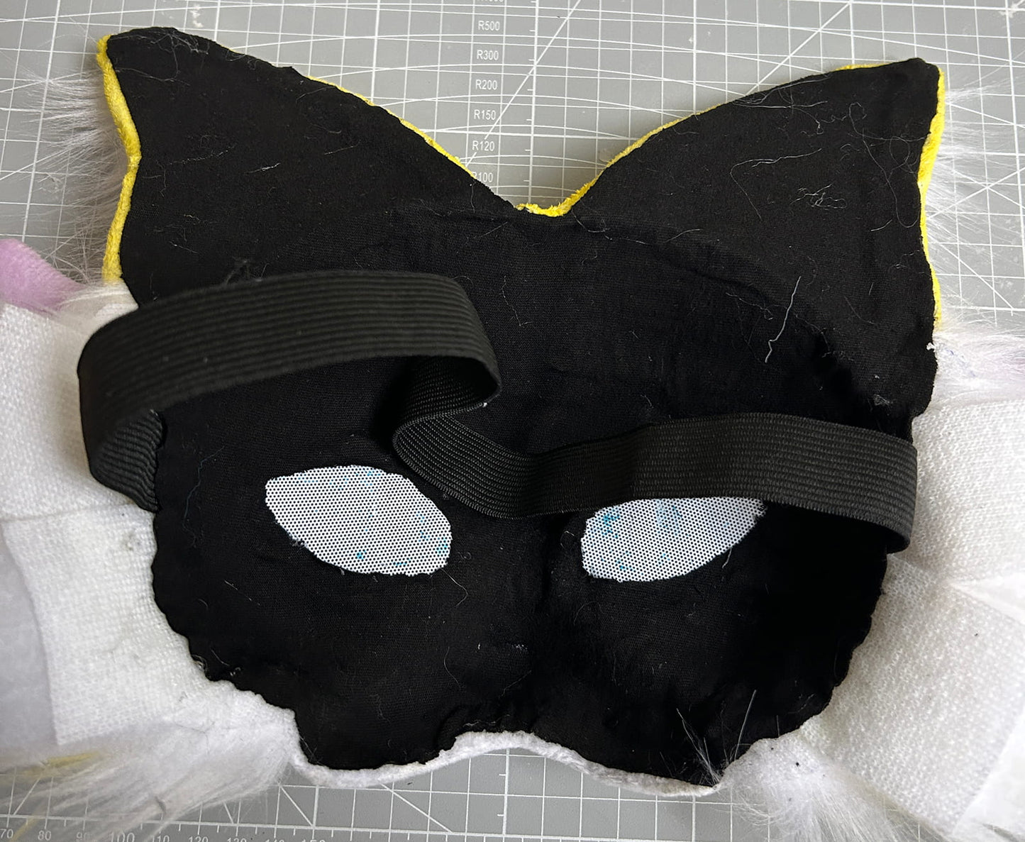 Handmade Therain fish cat mask a yellow cat with wings 01