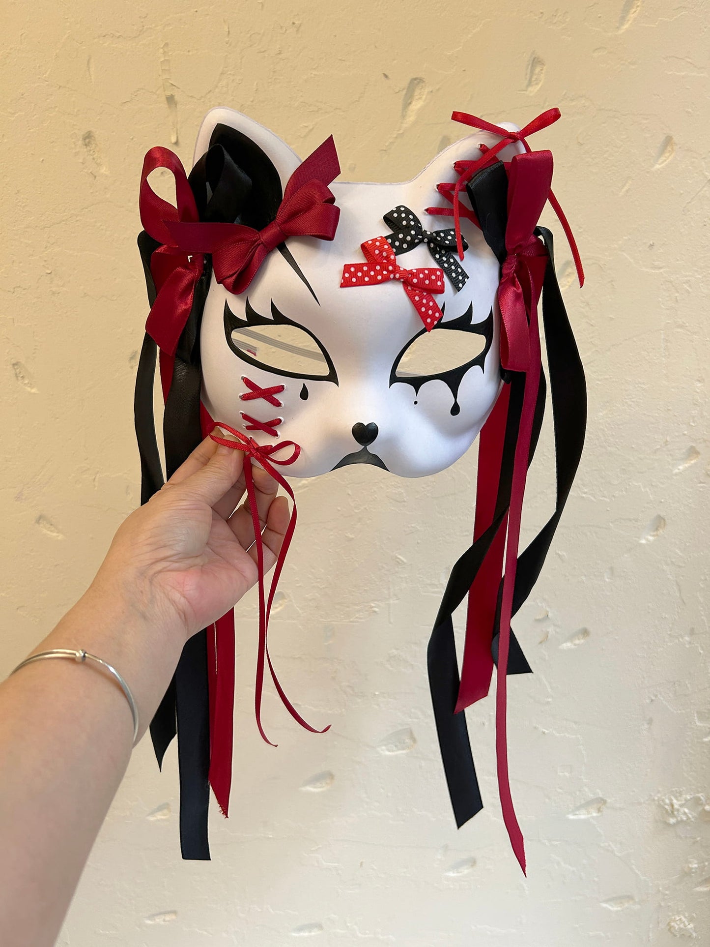 Kabuki cat Mask for Masquerade Costume 01
