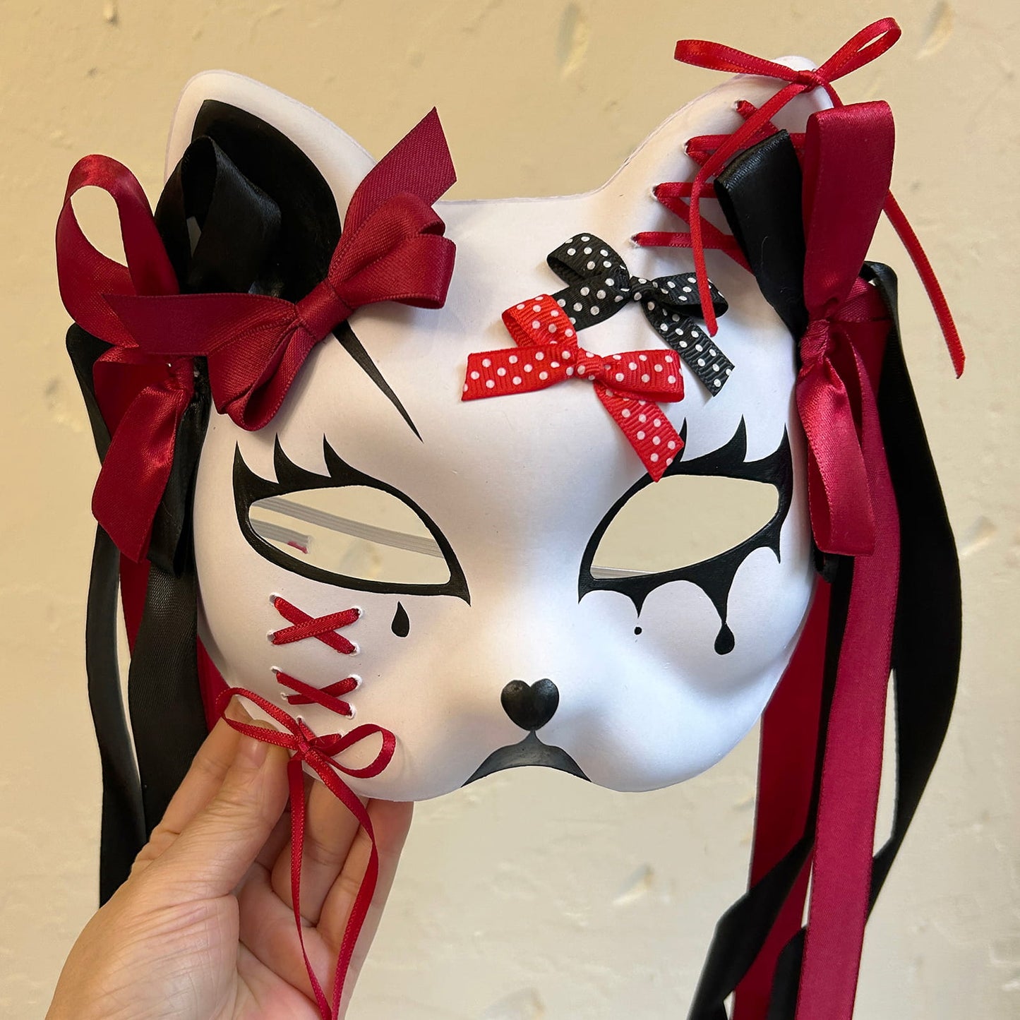 Kabuki cat Mask for Masquerade Costume 01