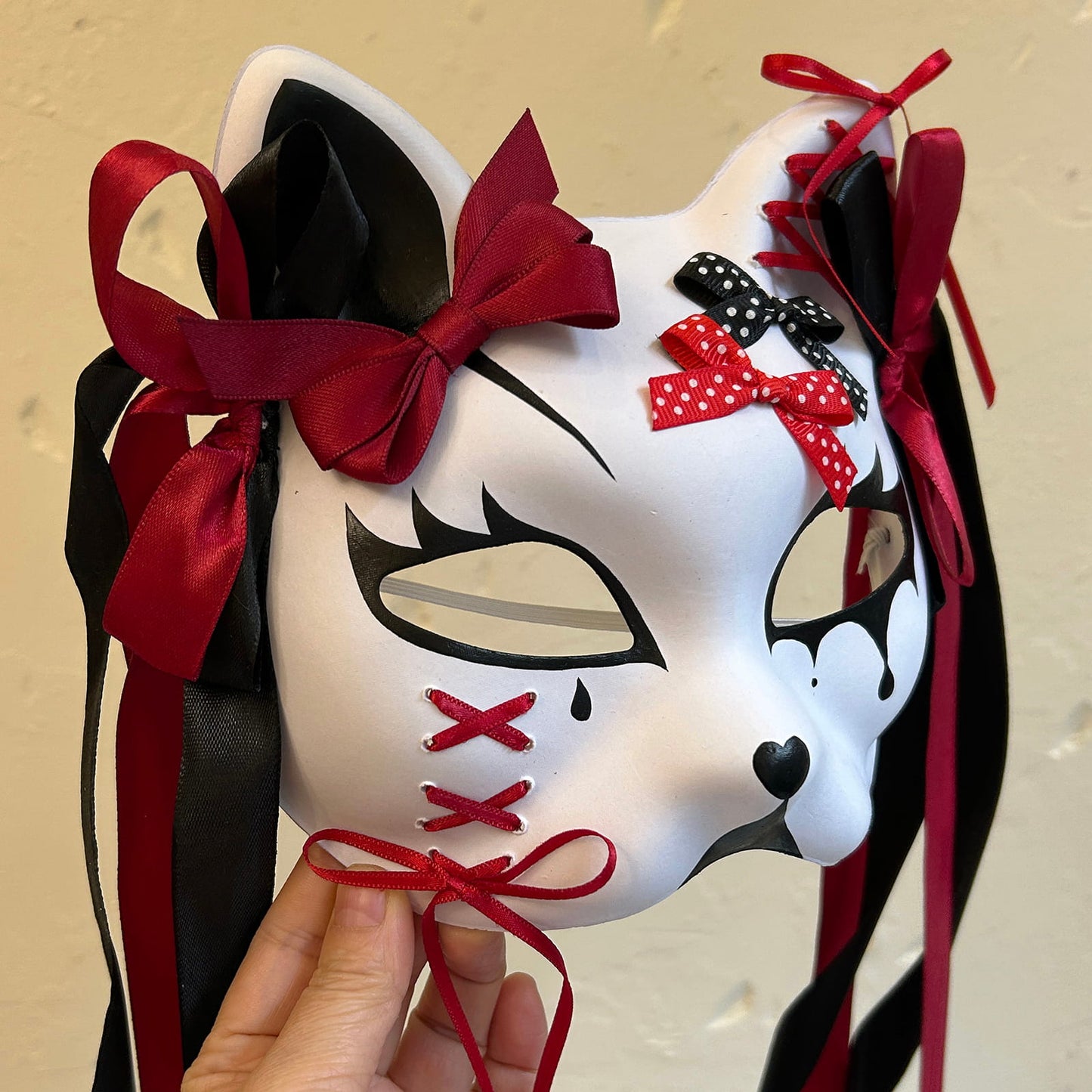 Kabuki cat Mask for Masquerade Costume 01