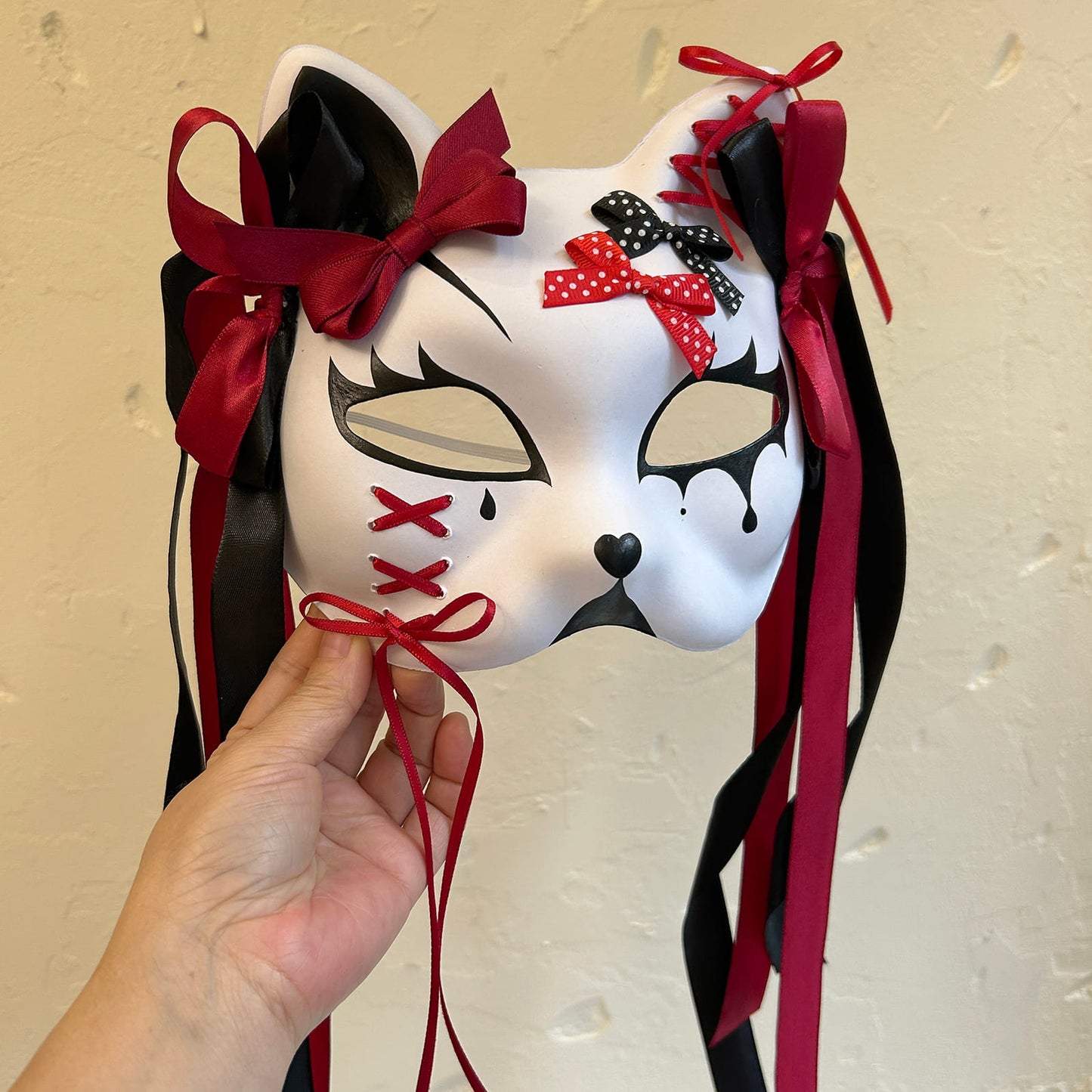 Kabuki cat Mask for Masquerade Costume 01
