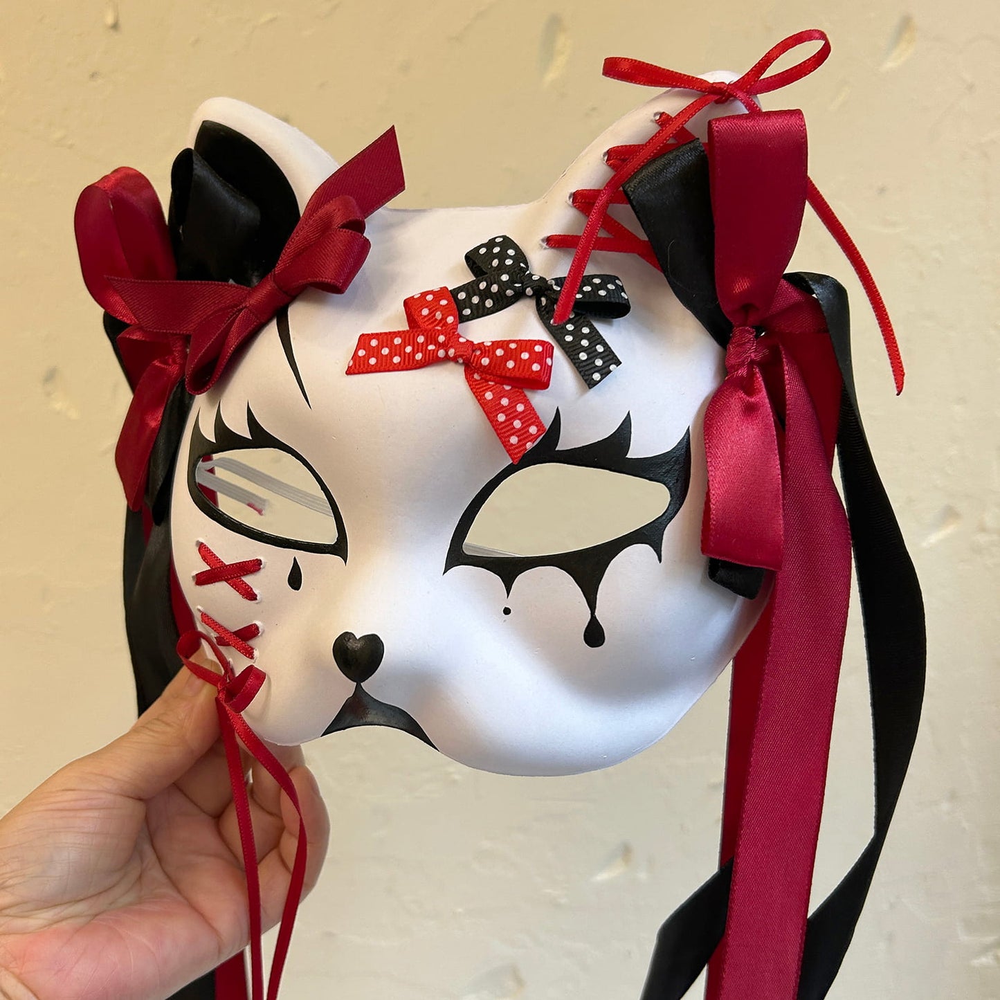 Kabuki cat Mask for Masquerade Costume 01