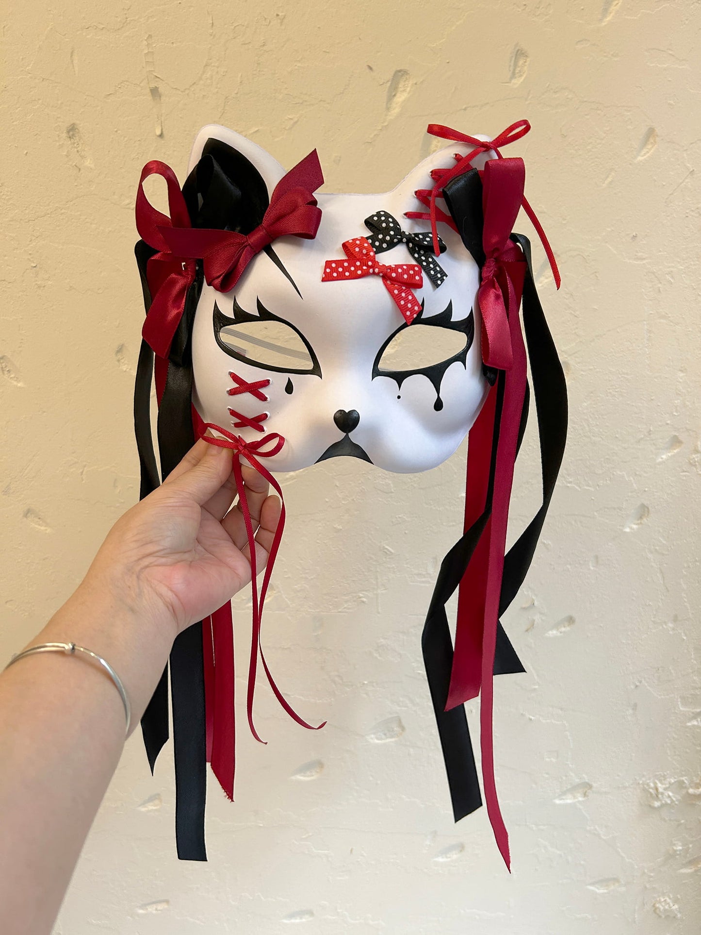 Kabuki cat Mask for Masquerade Costume 01