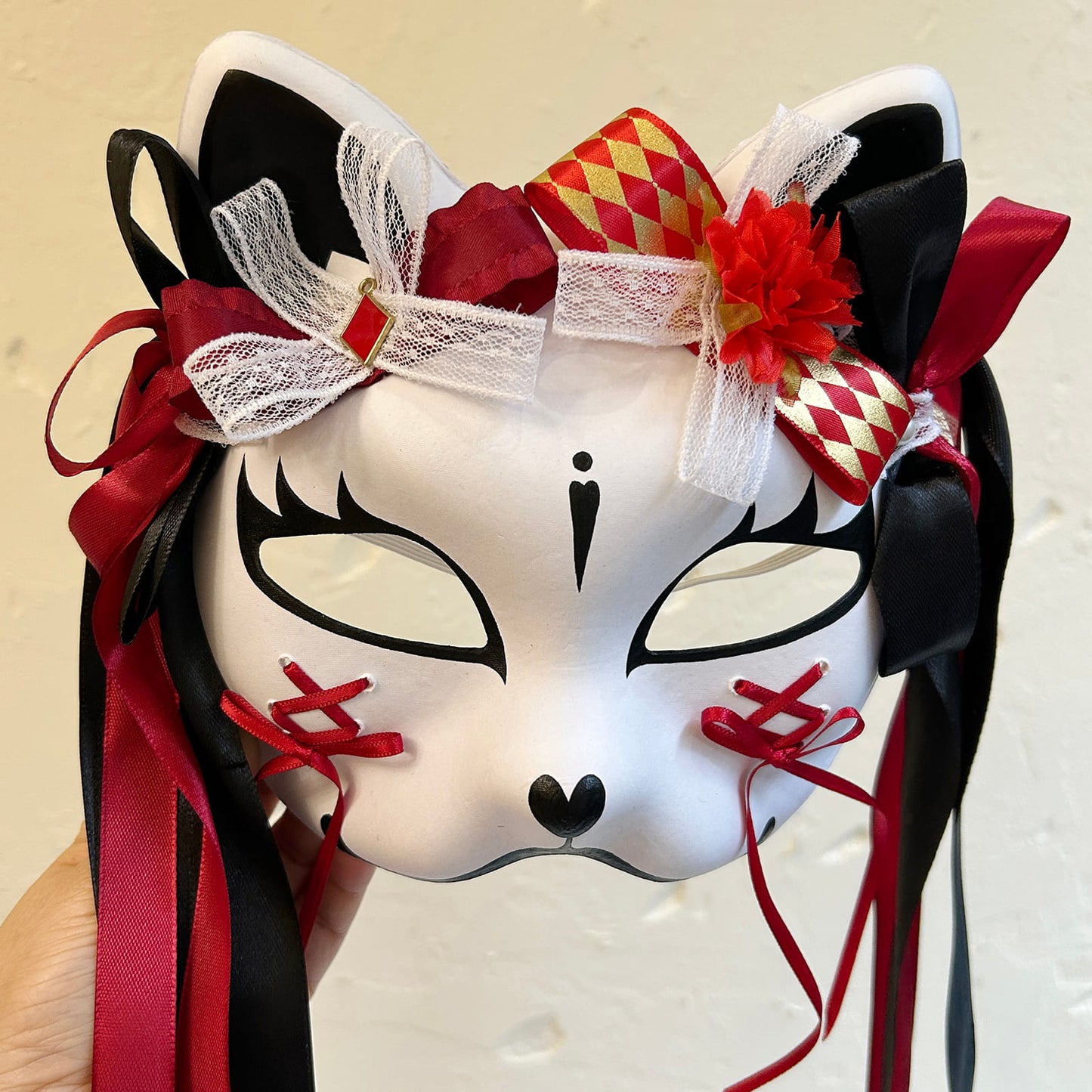 Kabuki cat Mask for Masquerade Costume 02