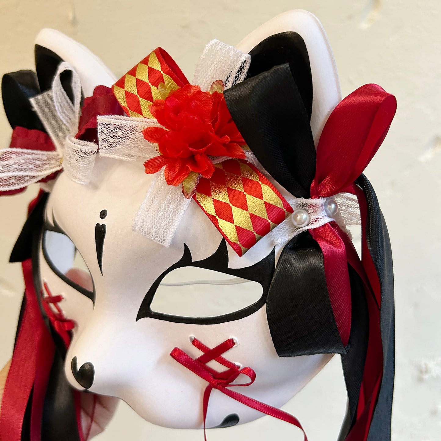 Kabuki cat Mask for Masquerade Costume 02