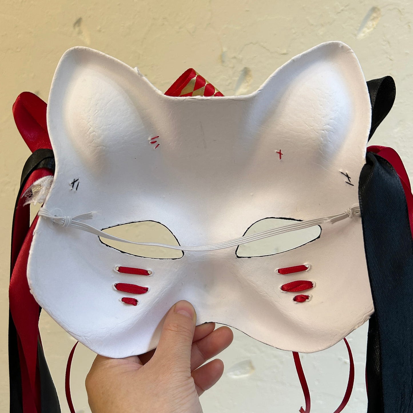 Kabuki cat Mask for Masquerade Costume 02