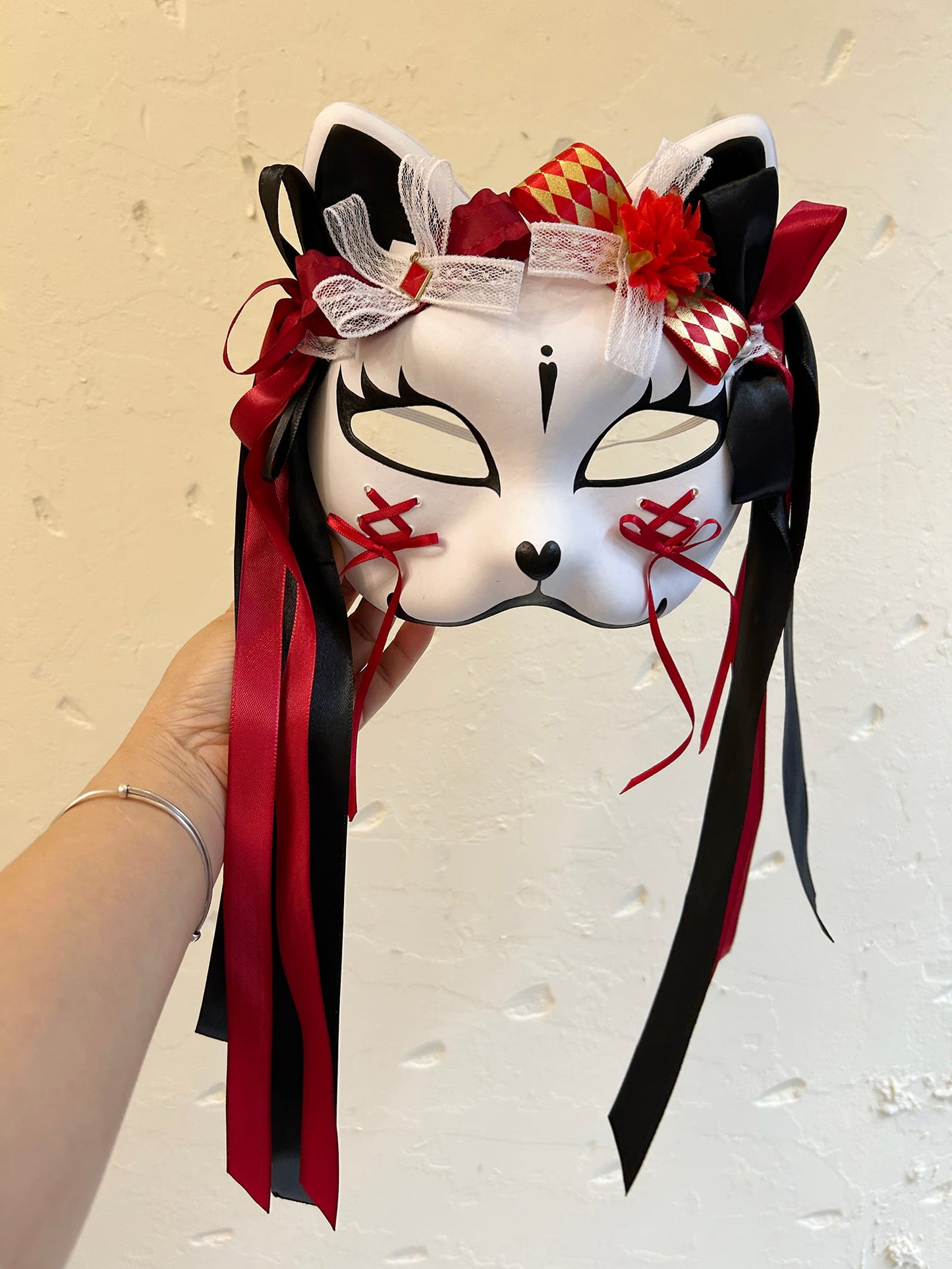 Kabuki cat Mask for Masquerade Costume 02
