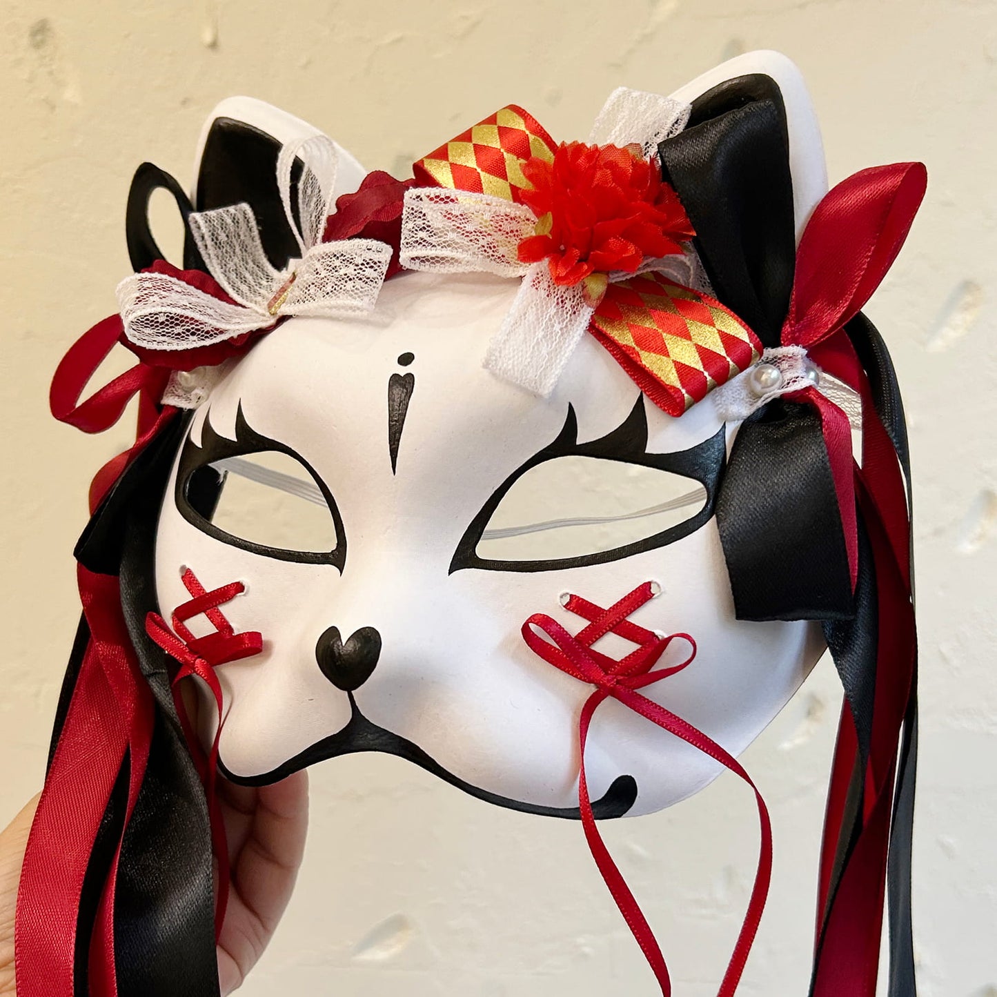 Kabuki cat Mask for Masquerade Costume 02