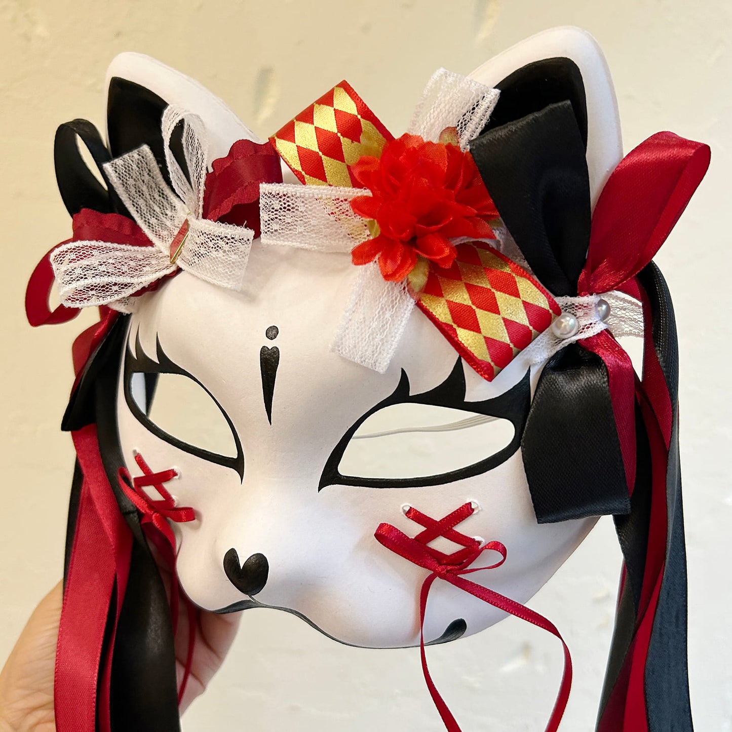 Kabuki cat Mask for Masquerade Costume 02