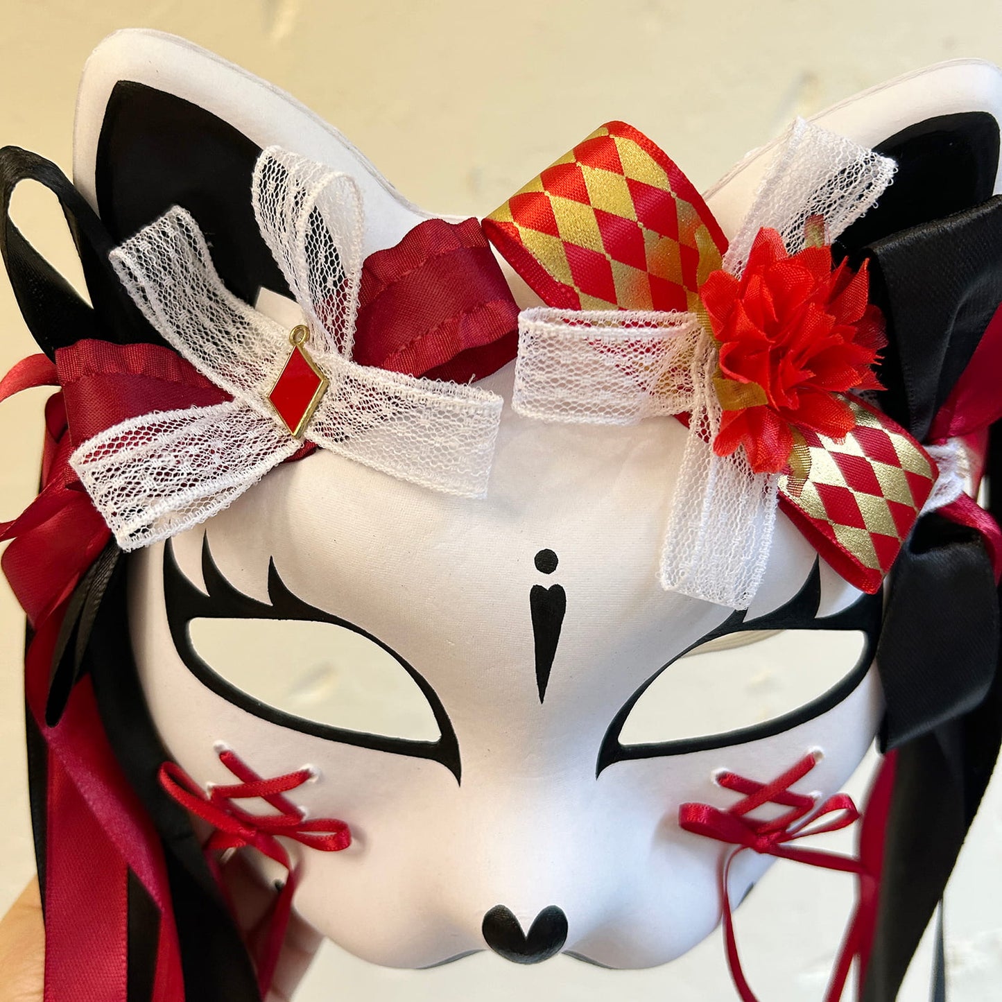 Kabuki cat Mask for Masquerade Costume 02