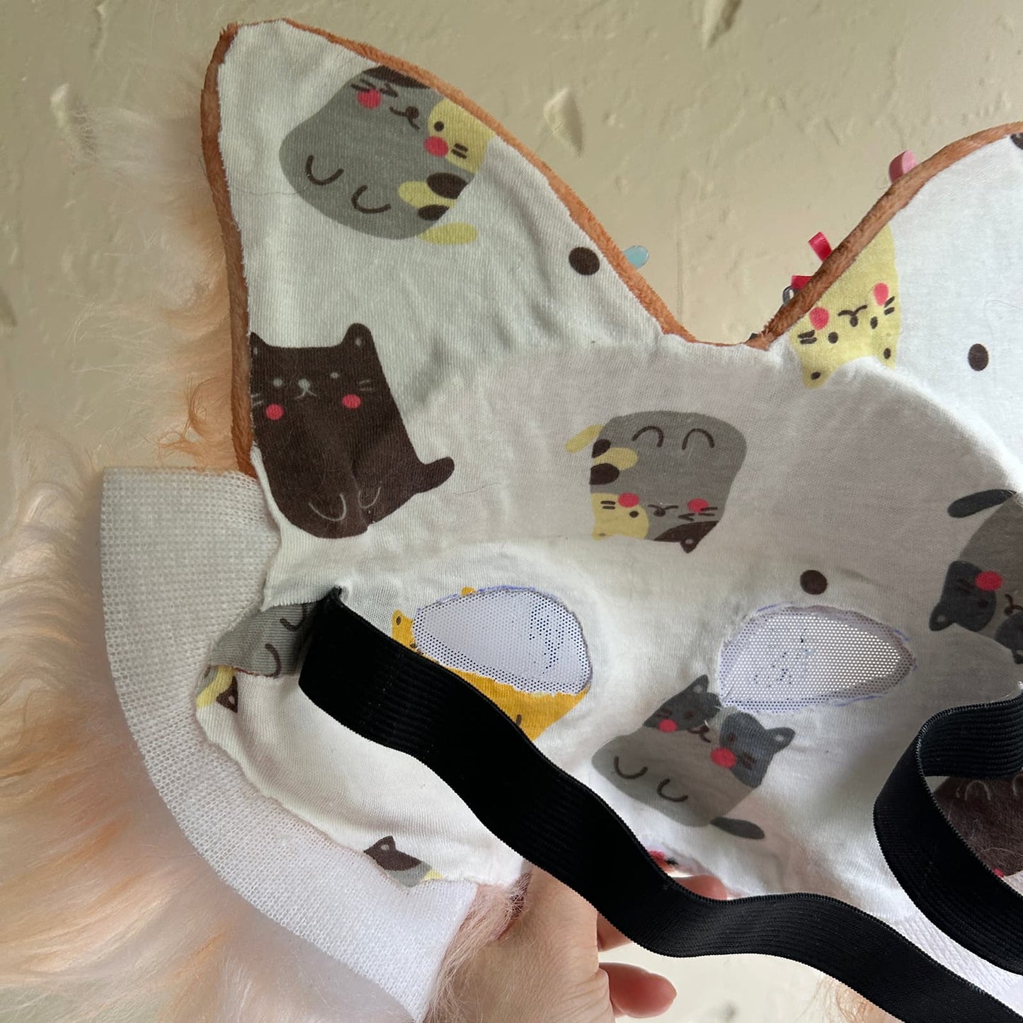 Light brown sweet Therian cat mask 01.