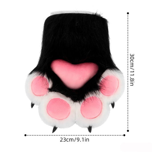 Furry Fursuit Paws – Squeaky Plush Animal Claw Gloves for Cosplay, Costume & Halloween 02