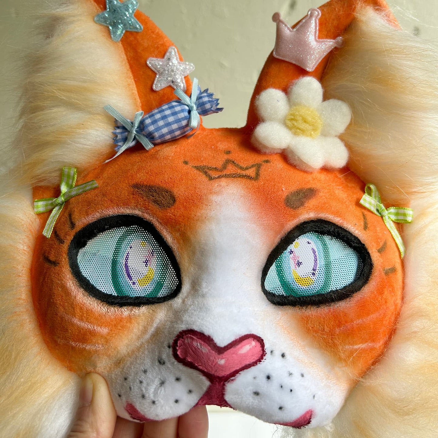 Orange cute Therian cat mask 01
