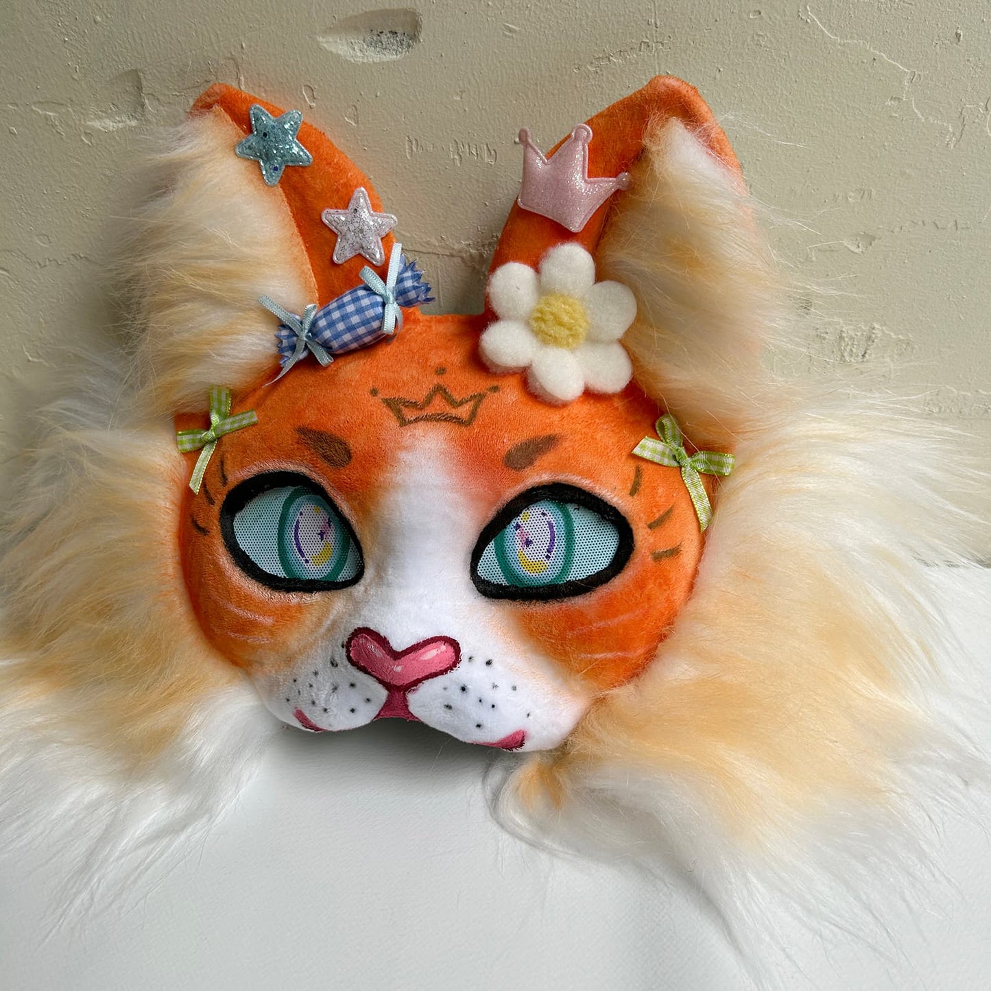 Orange cute Therian cat mask 01