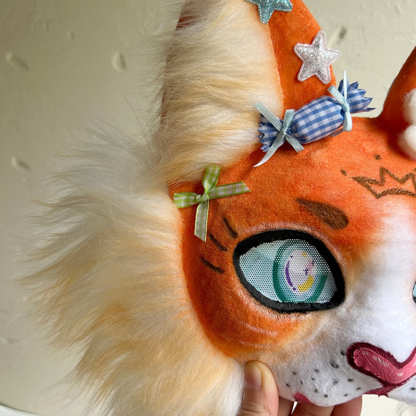 Orange cute Therian cat mask 01