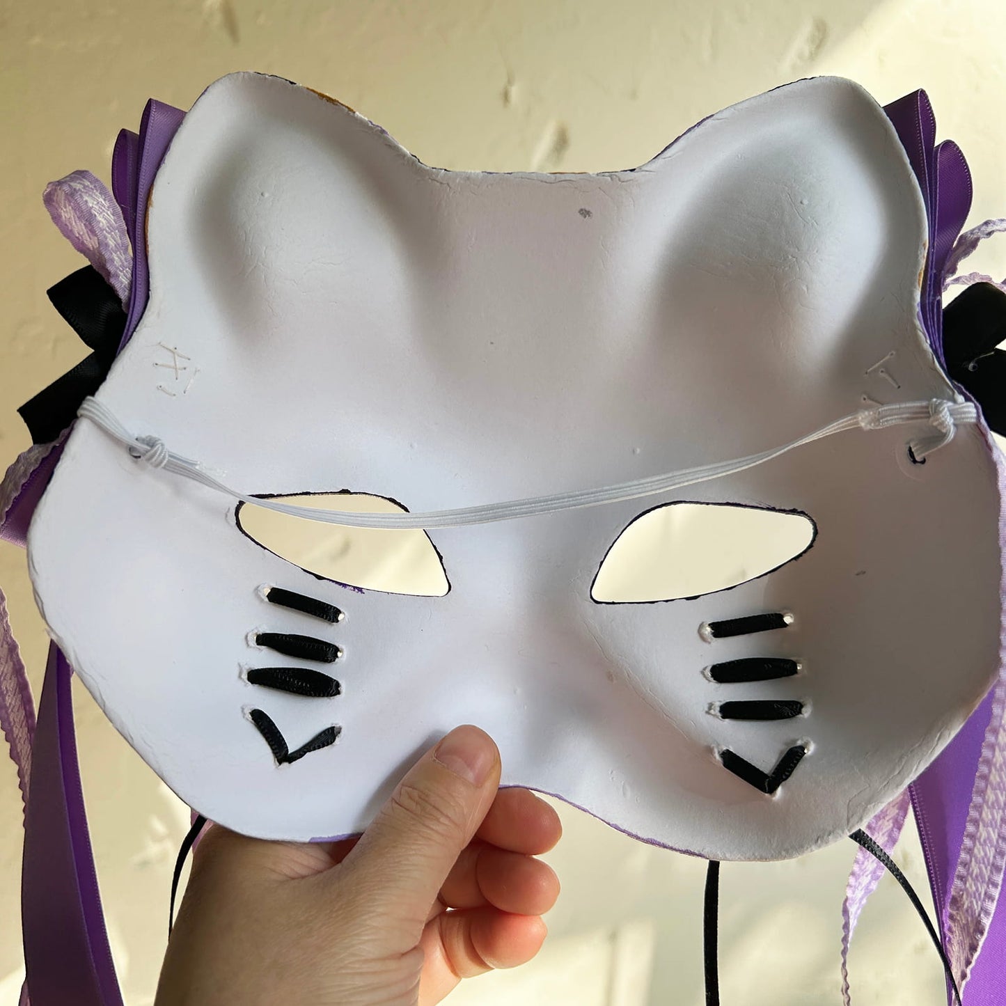 Original design handmade purple unique cat mask Masquerade  kabuki 01