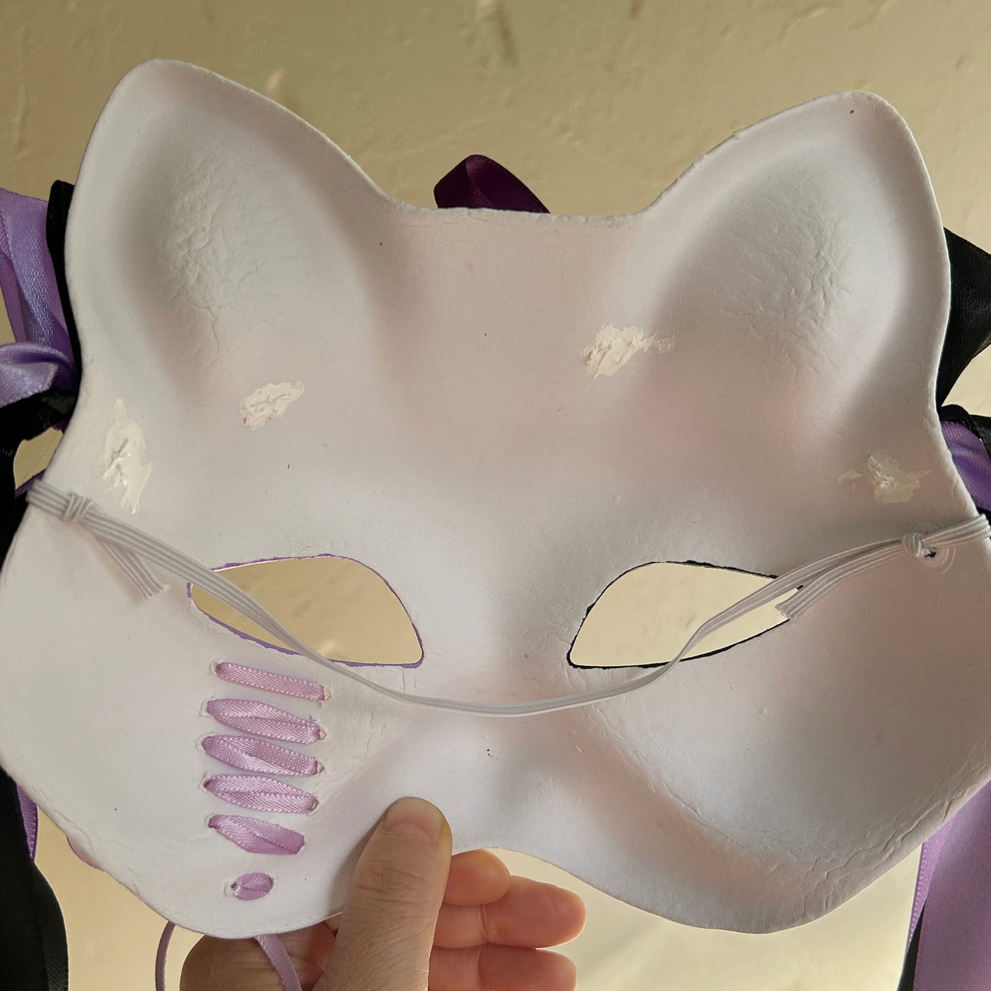 Original design handmade purple unique cat mask Masquerade  kabuki 02