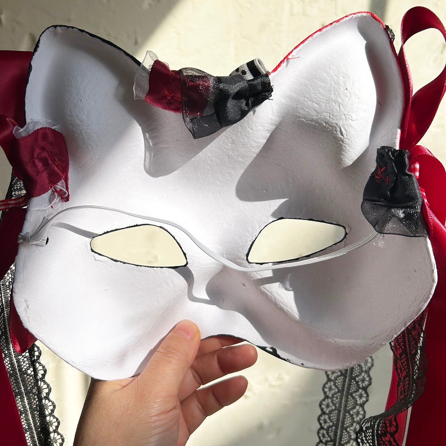 Original handmade cute and cool cat mask, Masquerade Kabuki 01