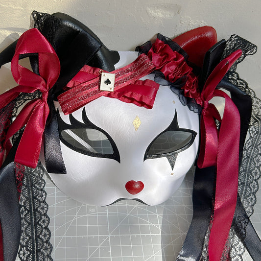 Original handmade cute and cool cat mask, Masquerade Kabuki 02