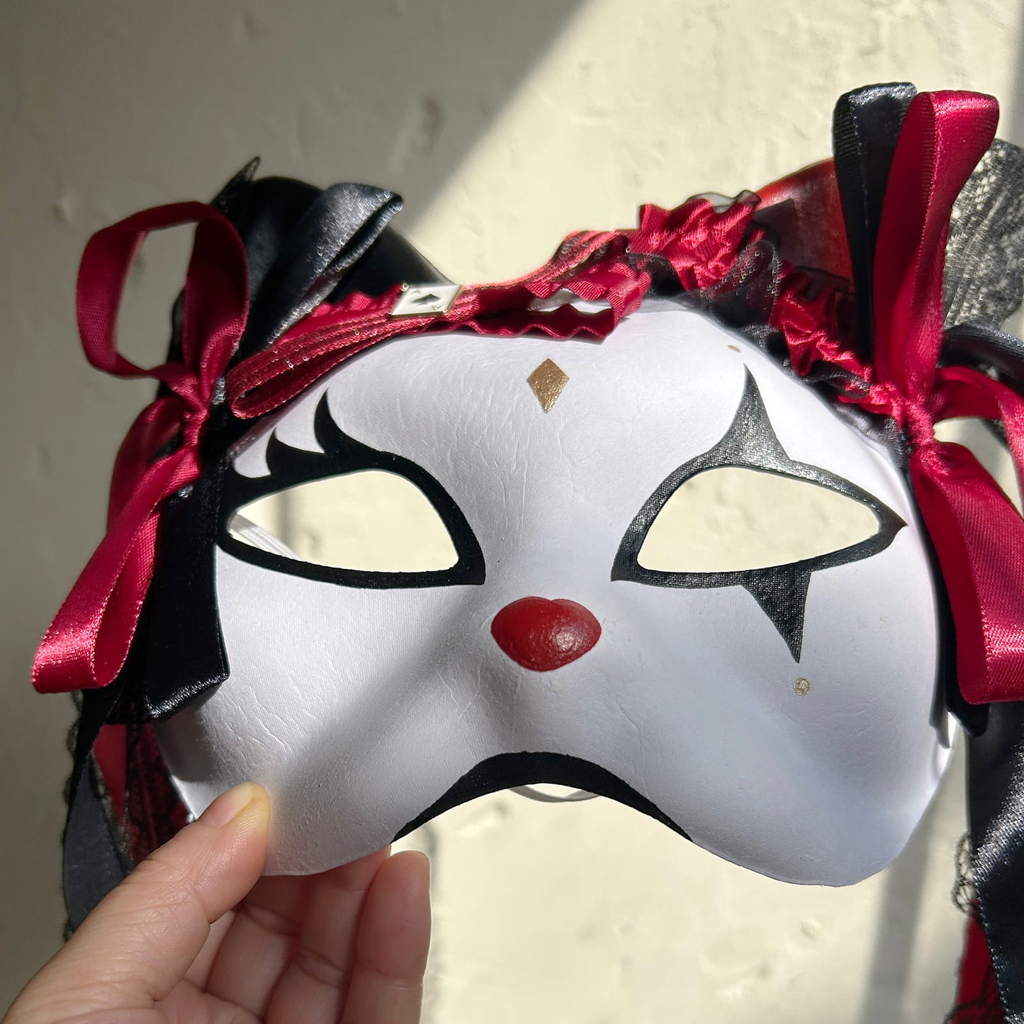 Original handmade cute and cool cat mask, Masquerade Kabuki 02
