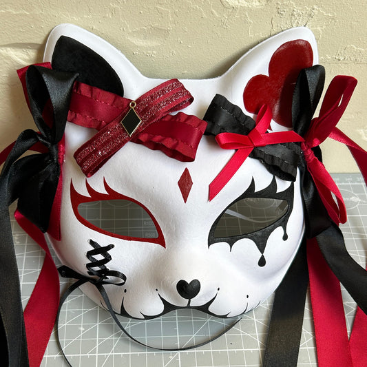 Original handmade cute and cool cat mask, Masquerade Kabuki 03
