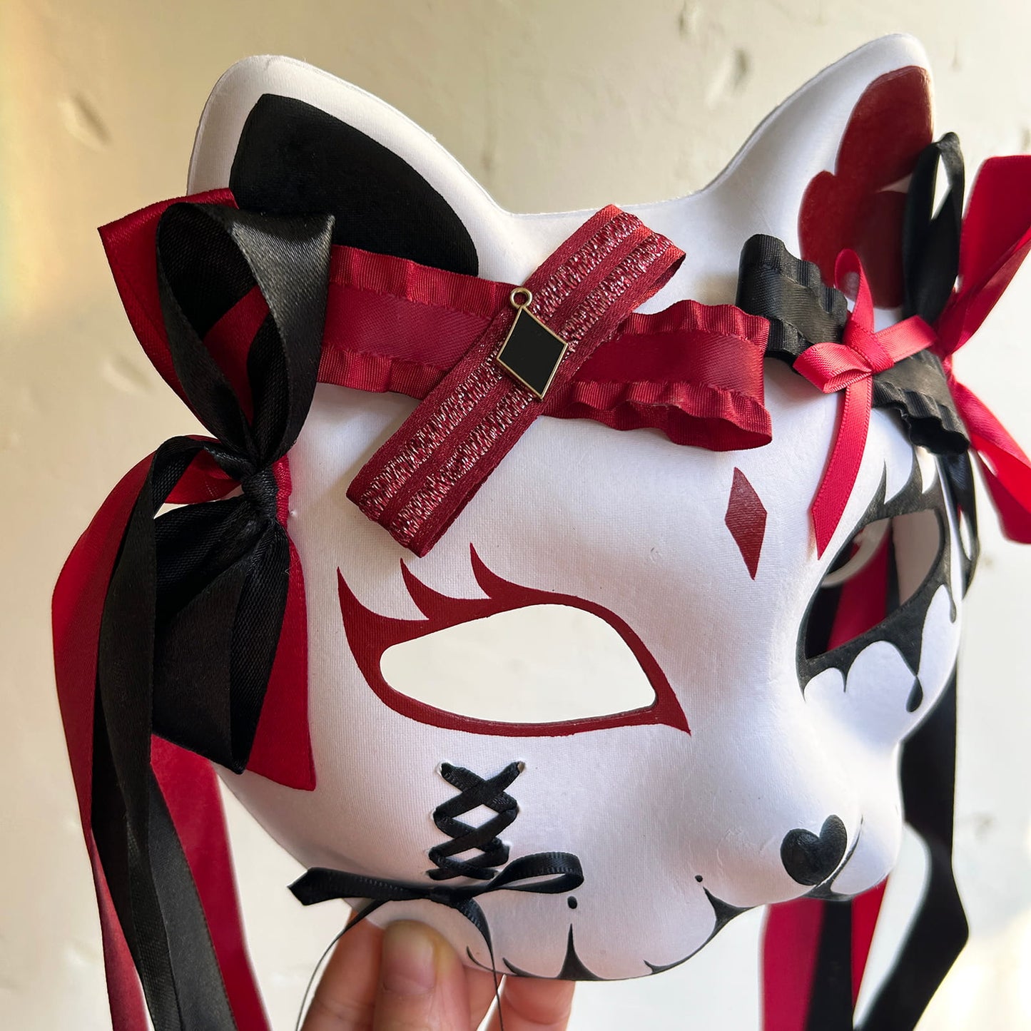 Original handmade cute and cool cat mask, Masquerade Kabuki 03
