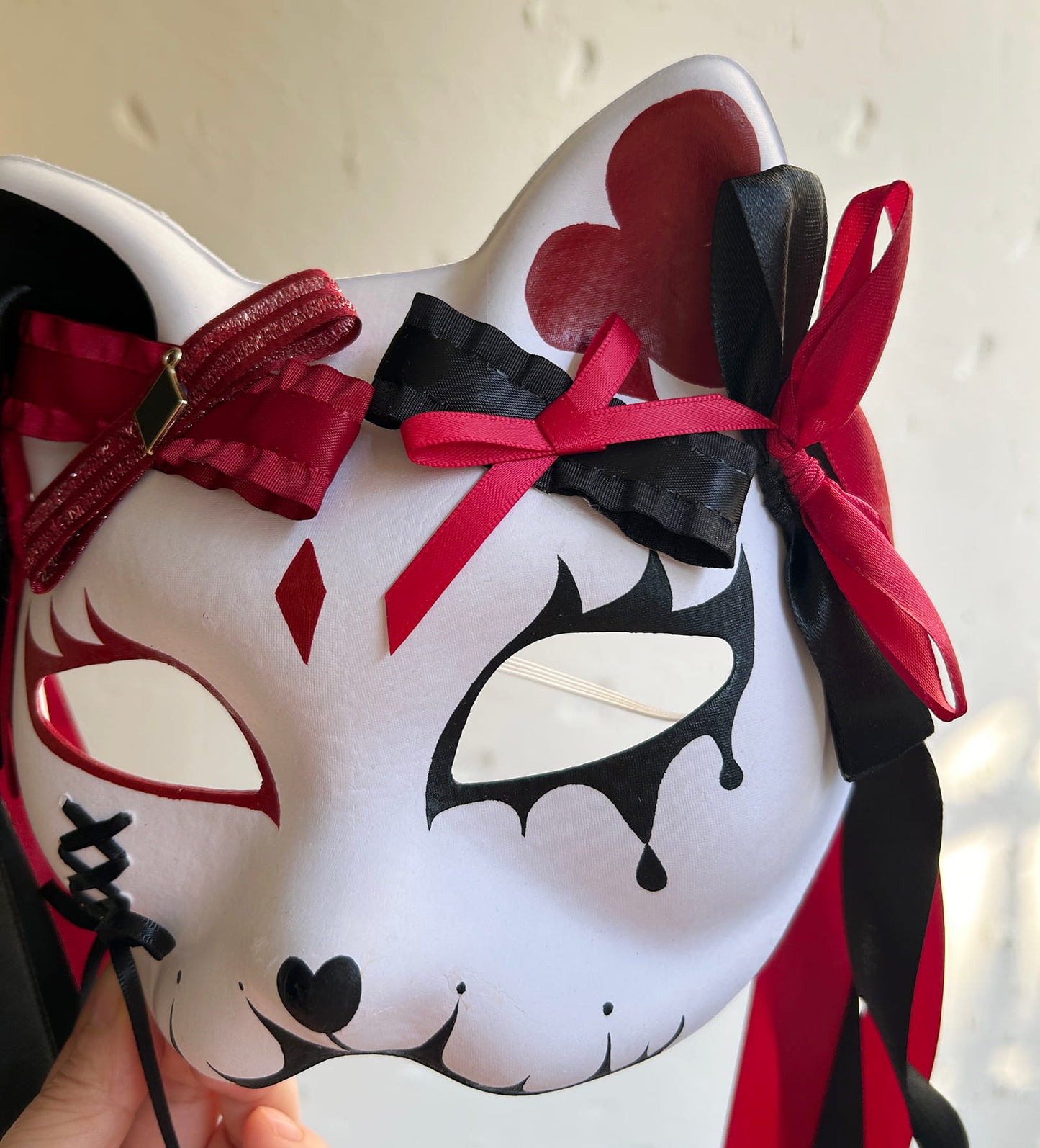 Original handmade cute and cool cat mask, Masquerade Kabuki 03
