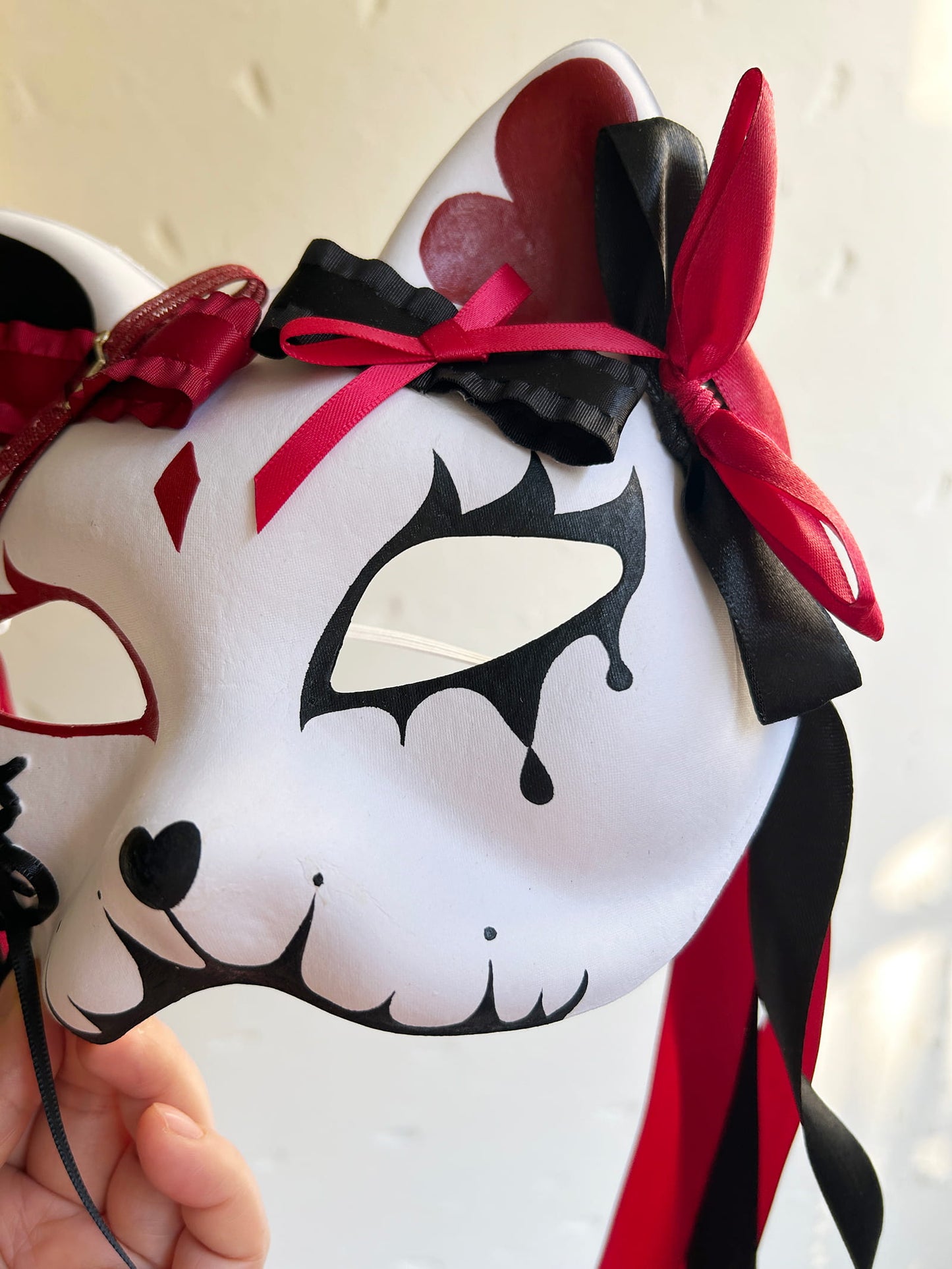 Original handmade cute and cool cat mask, Masquerade Kabuki 03