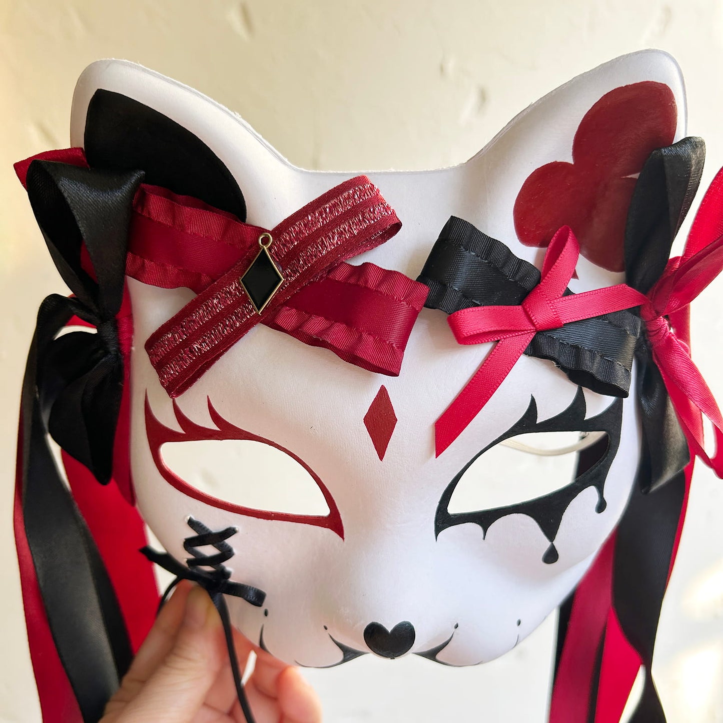 Original handmade cute and cool cat mask, Masquerade Kabuki 03